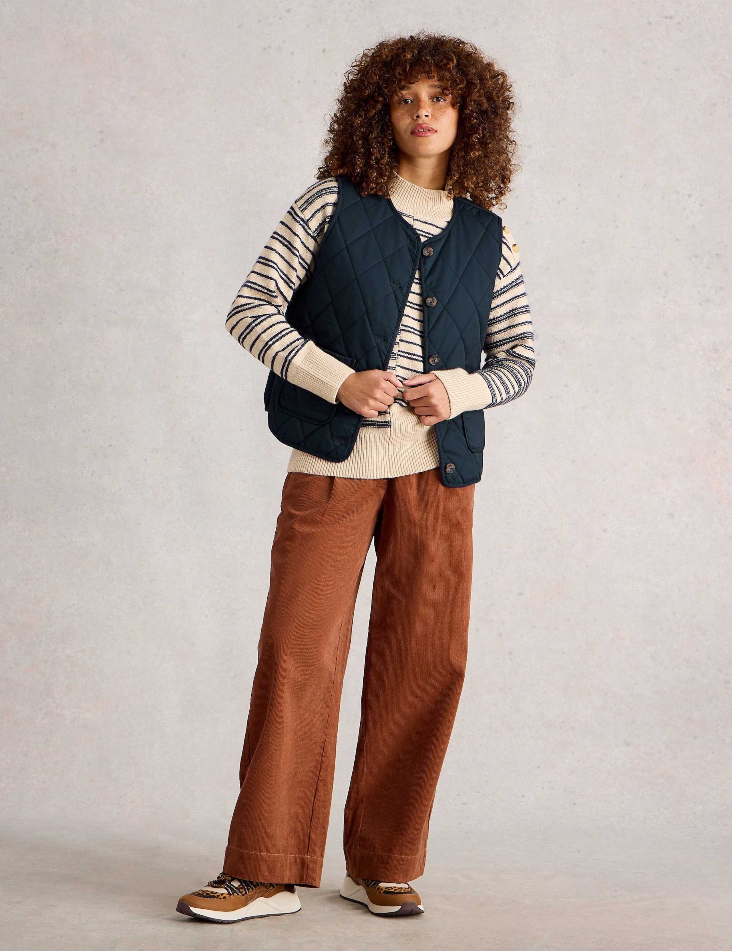 Button Front Quilted Gilet