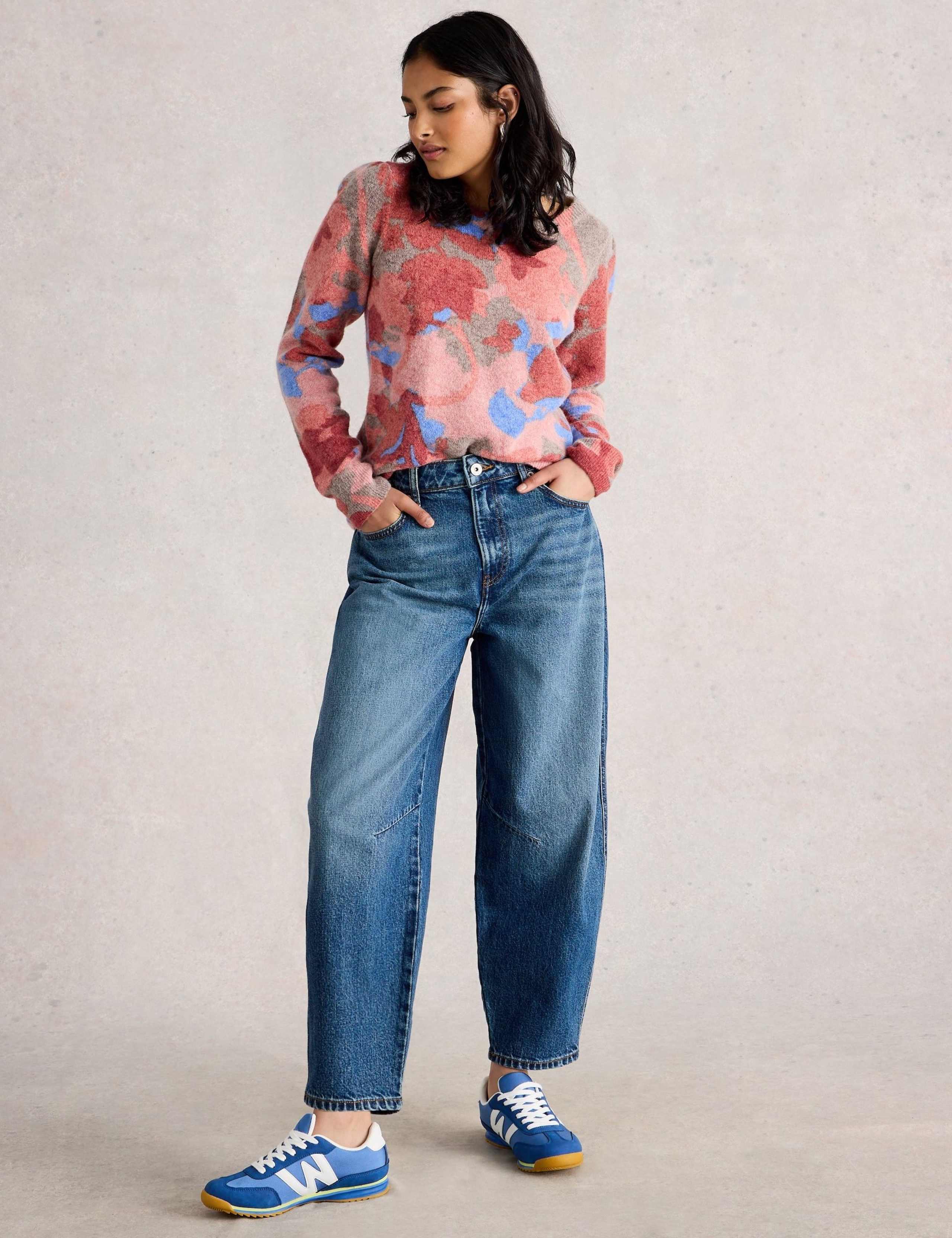 Wool Blend Printed Crew Neck Jumper