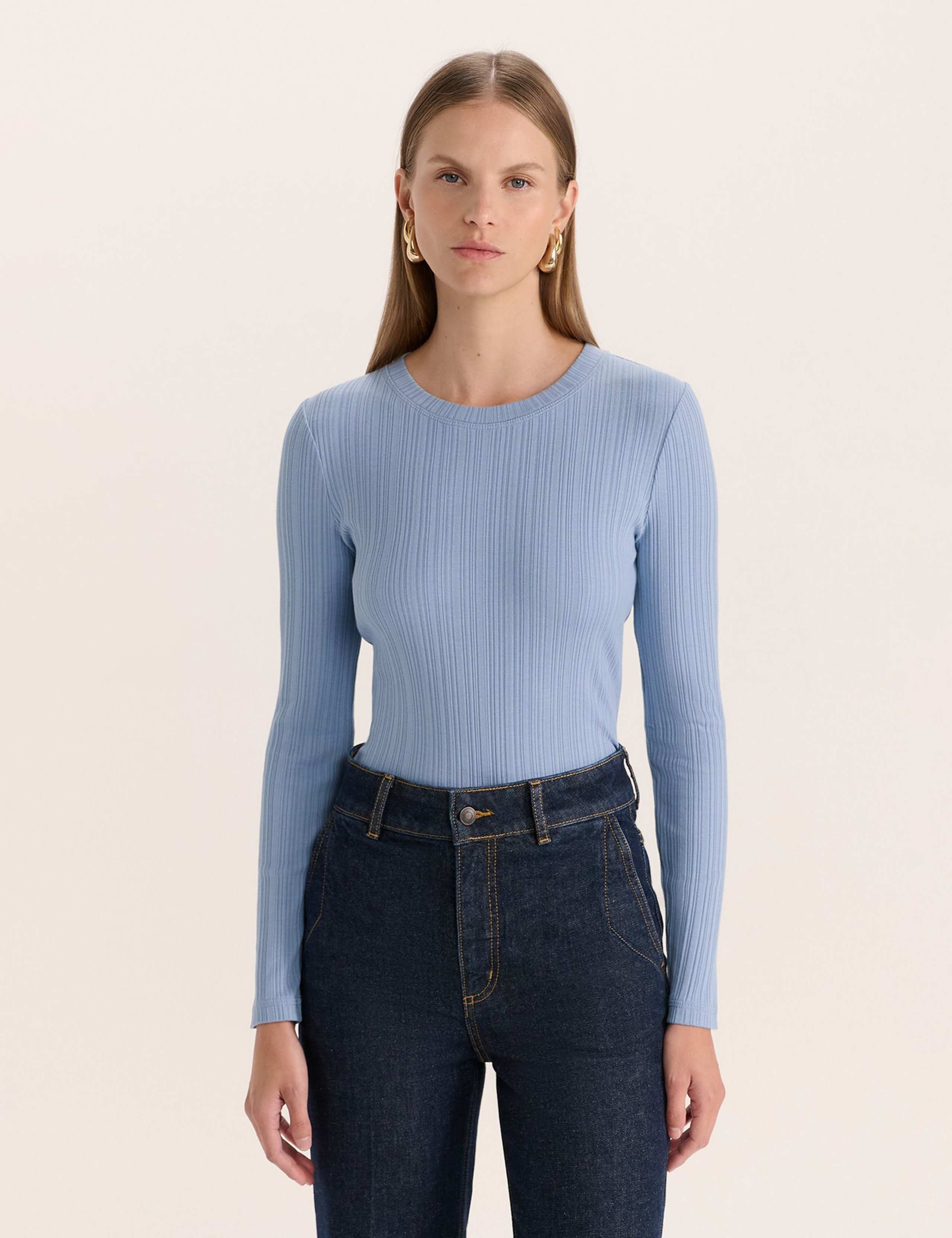 Cotton Modal Blend Textured Top