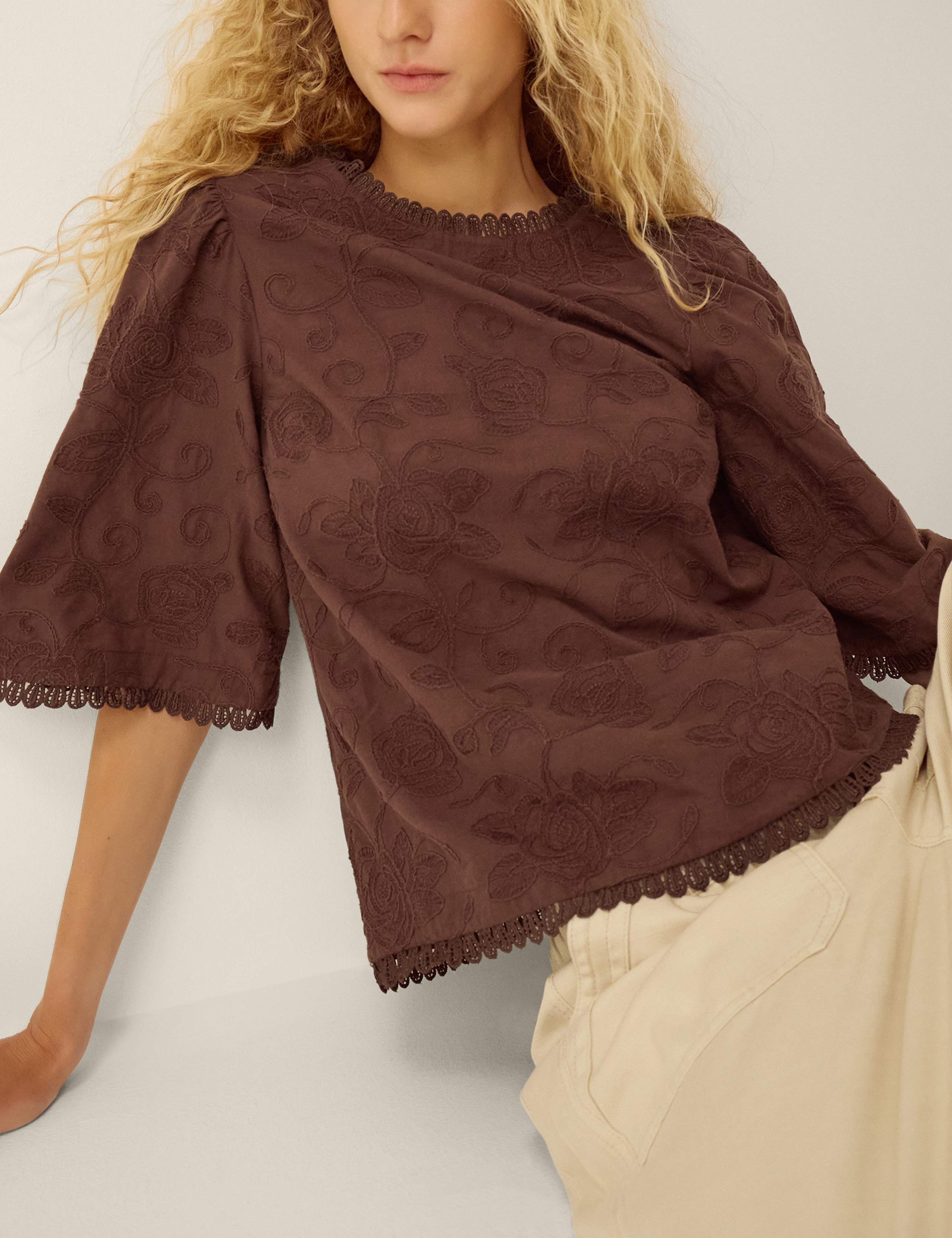 Pure Cotton Embroidered Blouse