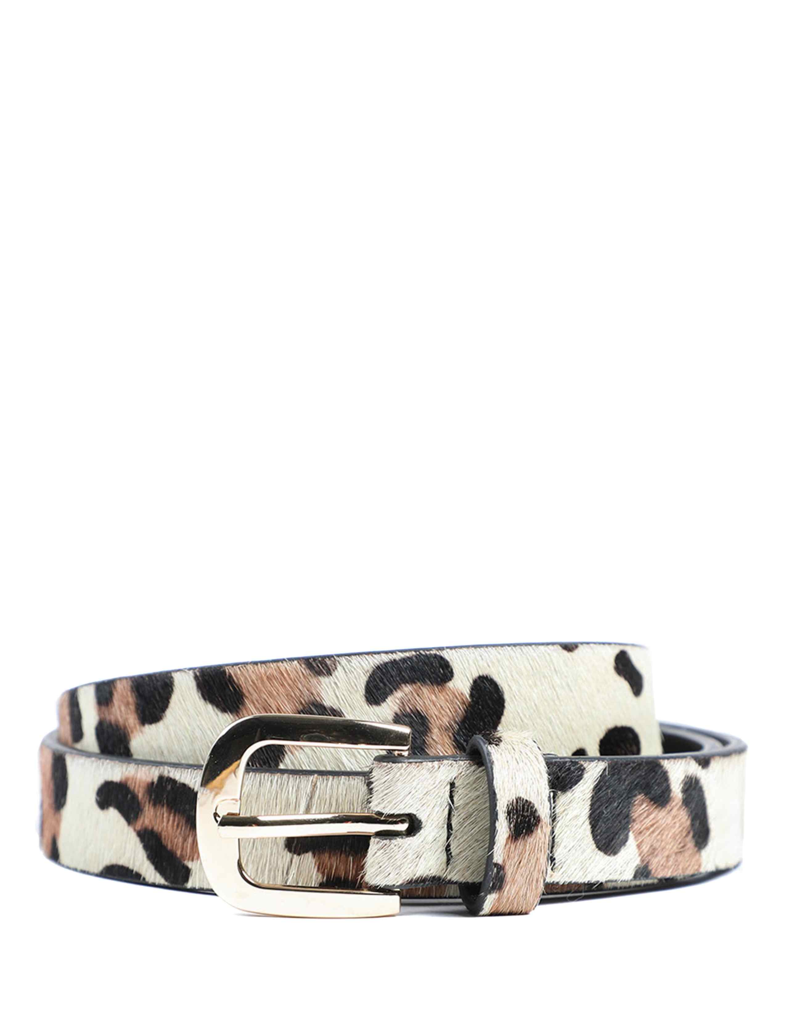 Leather Cow Print Jeans Belt