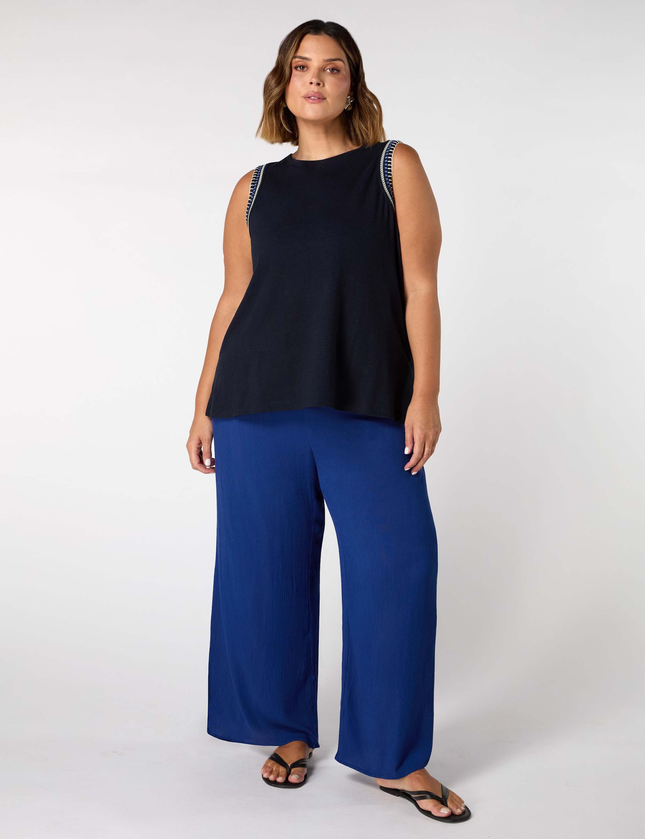 Drawstring Wide Leg Trousers