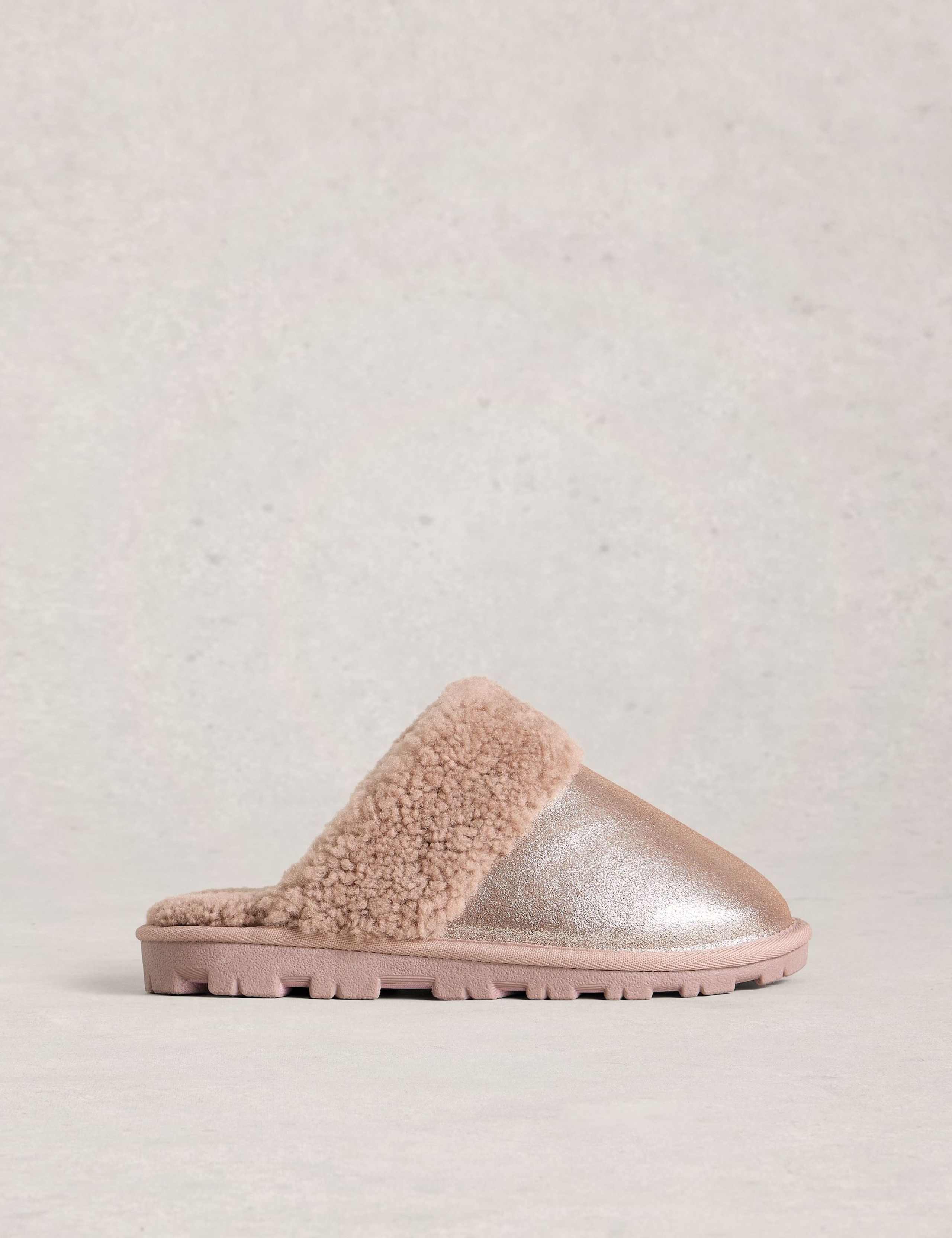 Suede Shearling Mule Slippers
