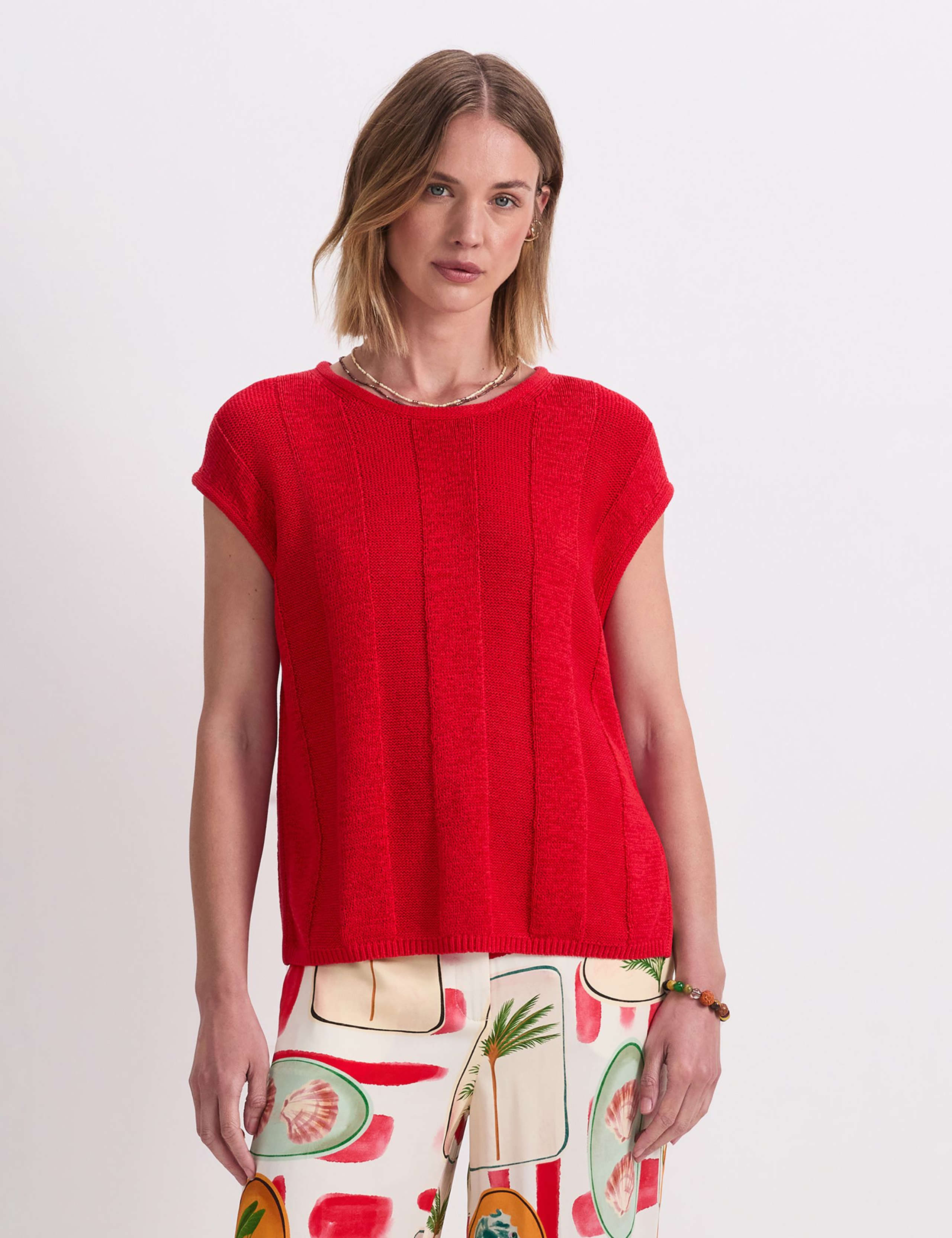 Cotton Blend Knitted Vest