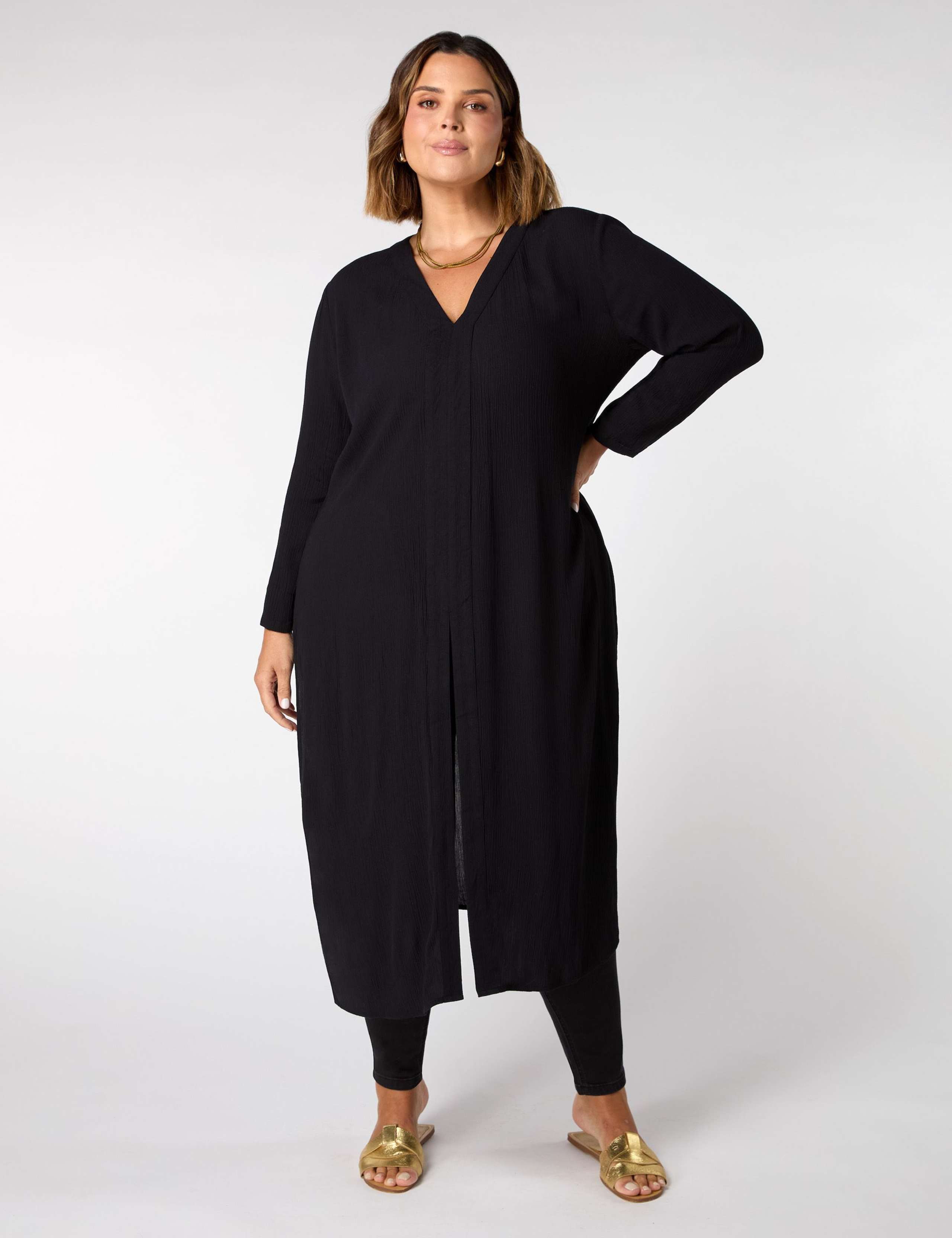 V-Neck Longline Tunic