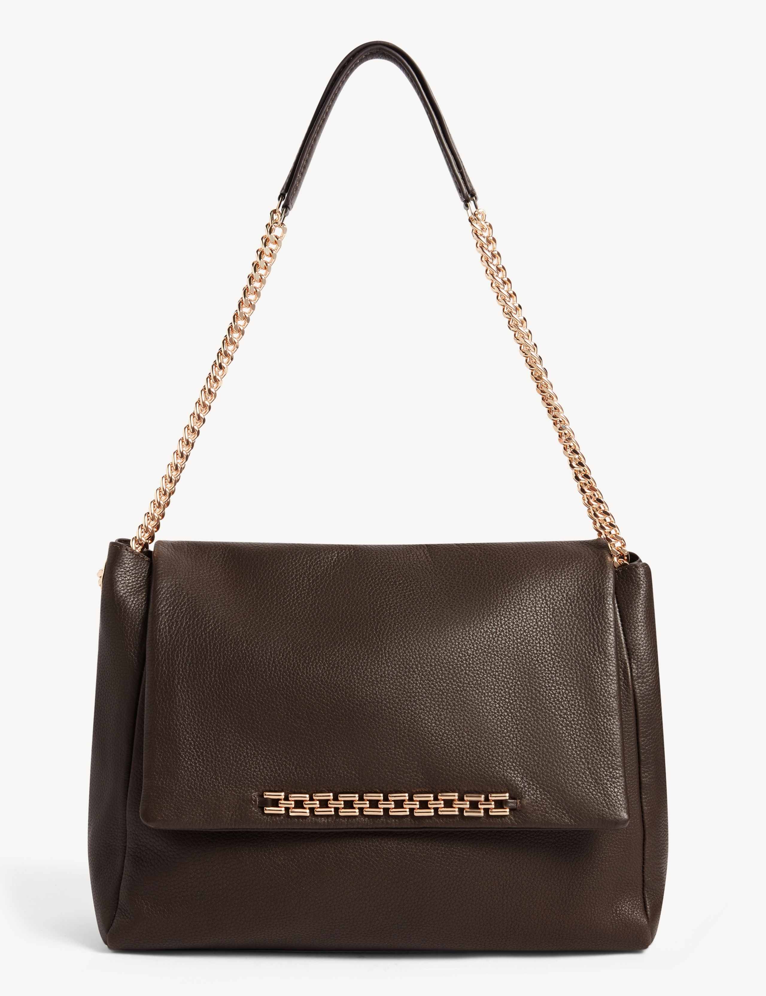 Leather Chain Strap Cross Body Bag