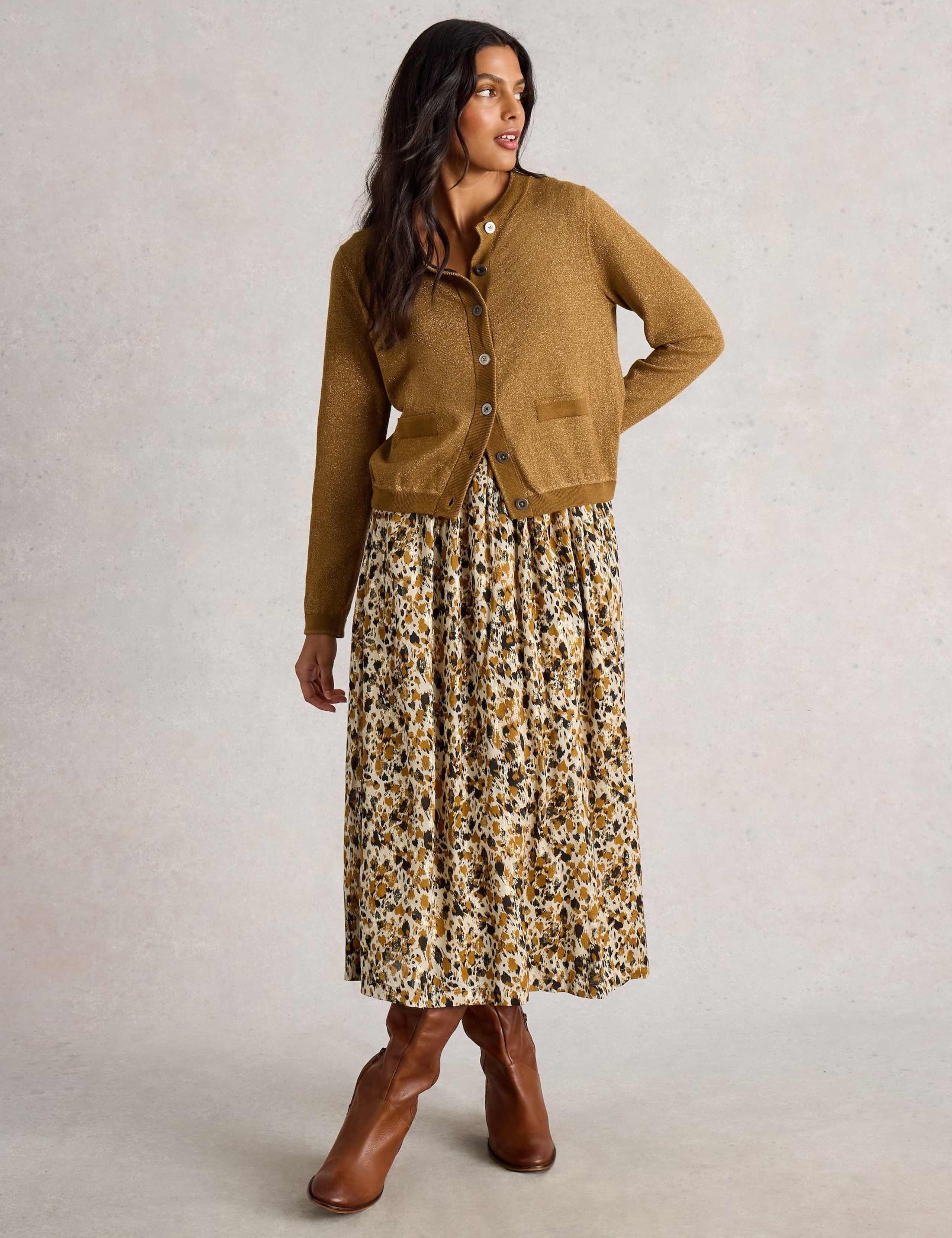 Cotton Rich Sparkle Crew Neck Cardigan