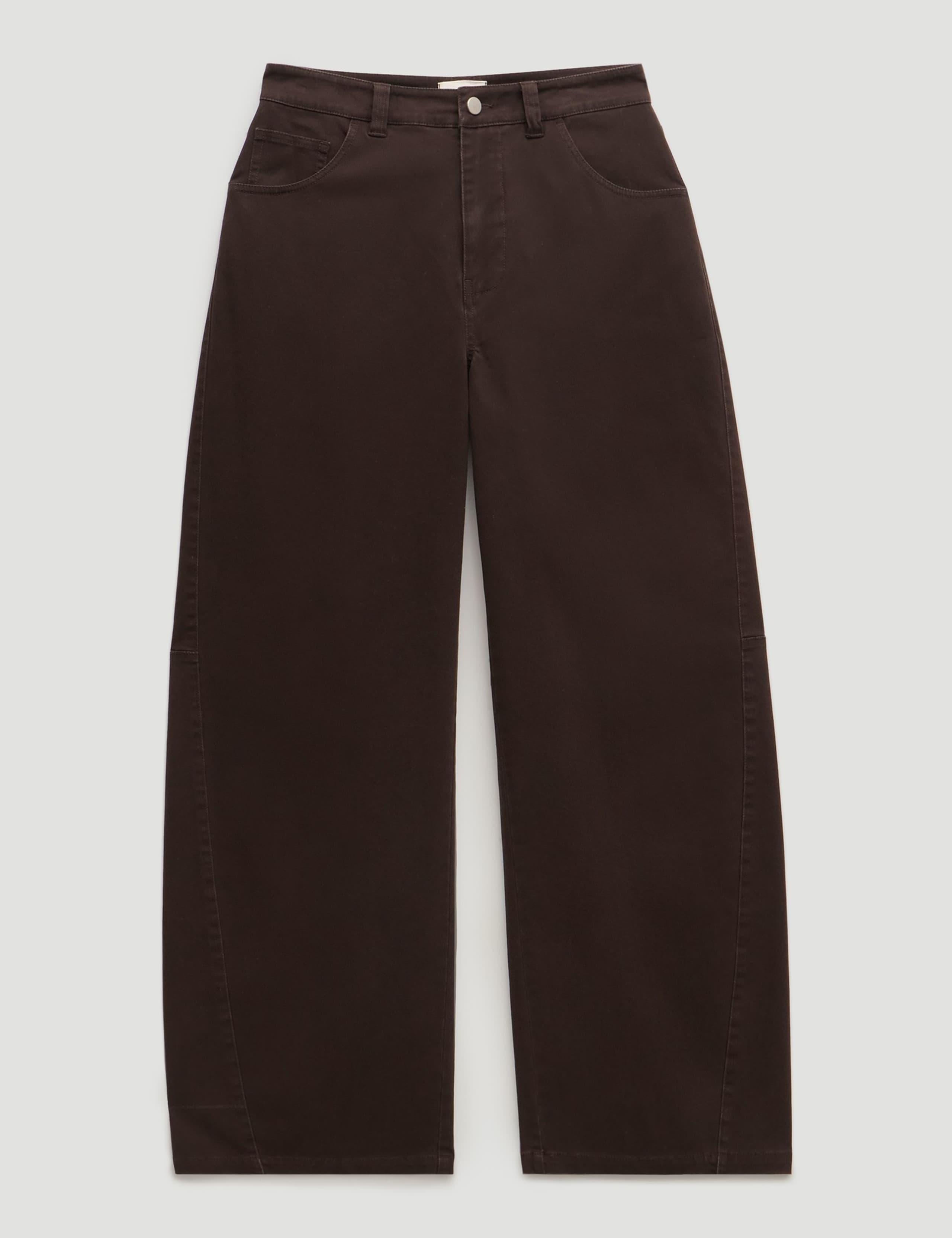Velvet Mid Rise Barrel Leg Cropped Jeans