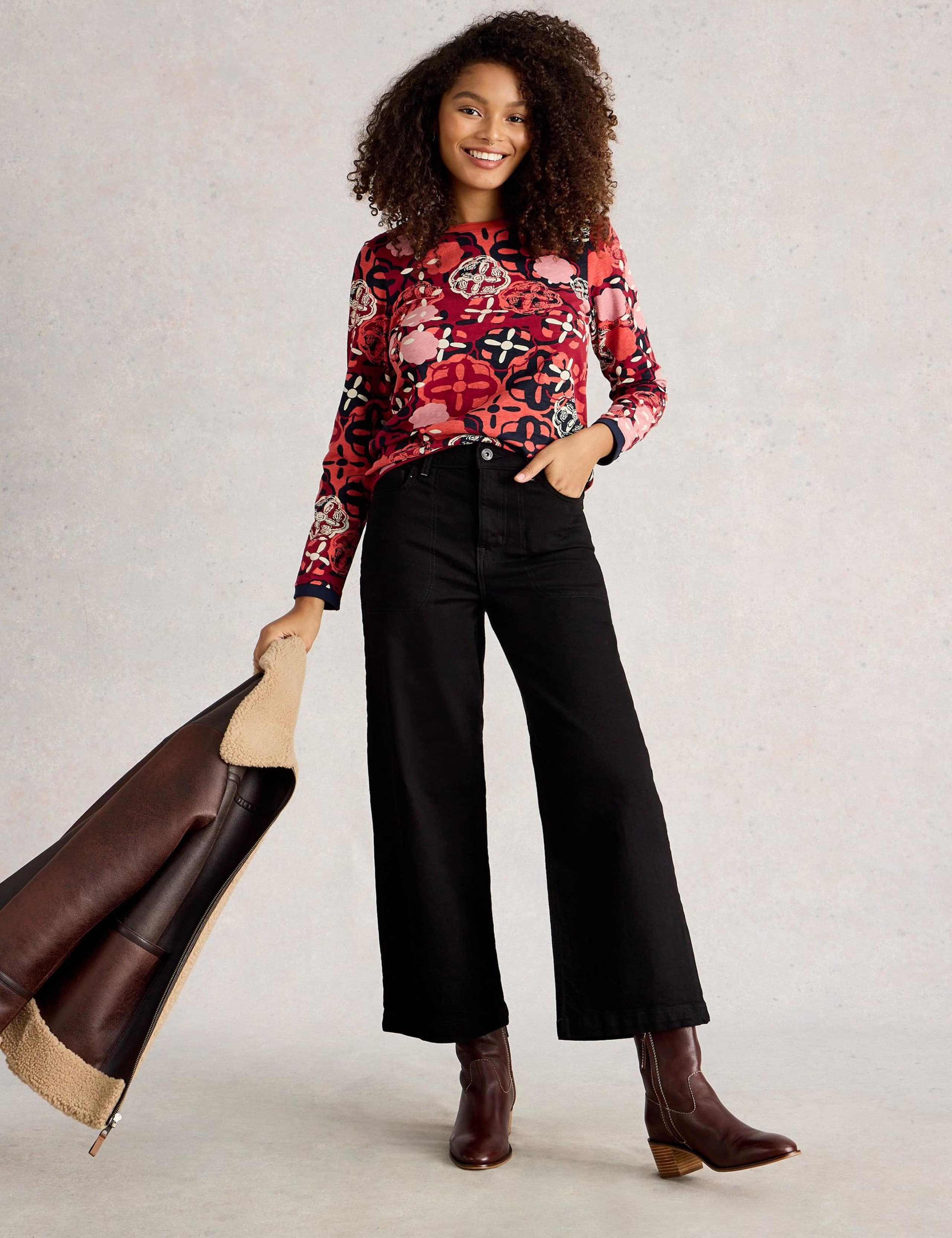 Pure Cotton Abstract Print Top