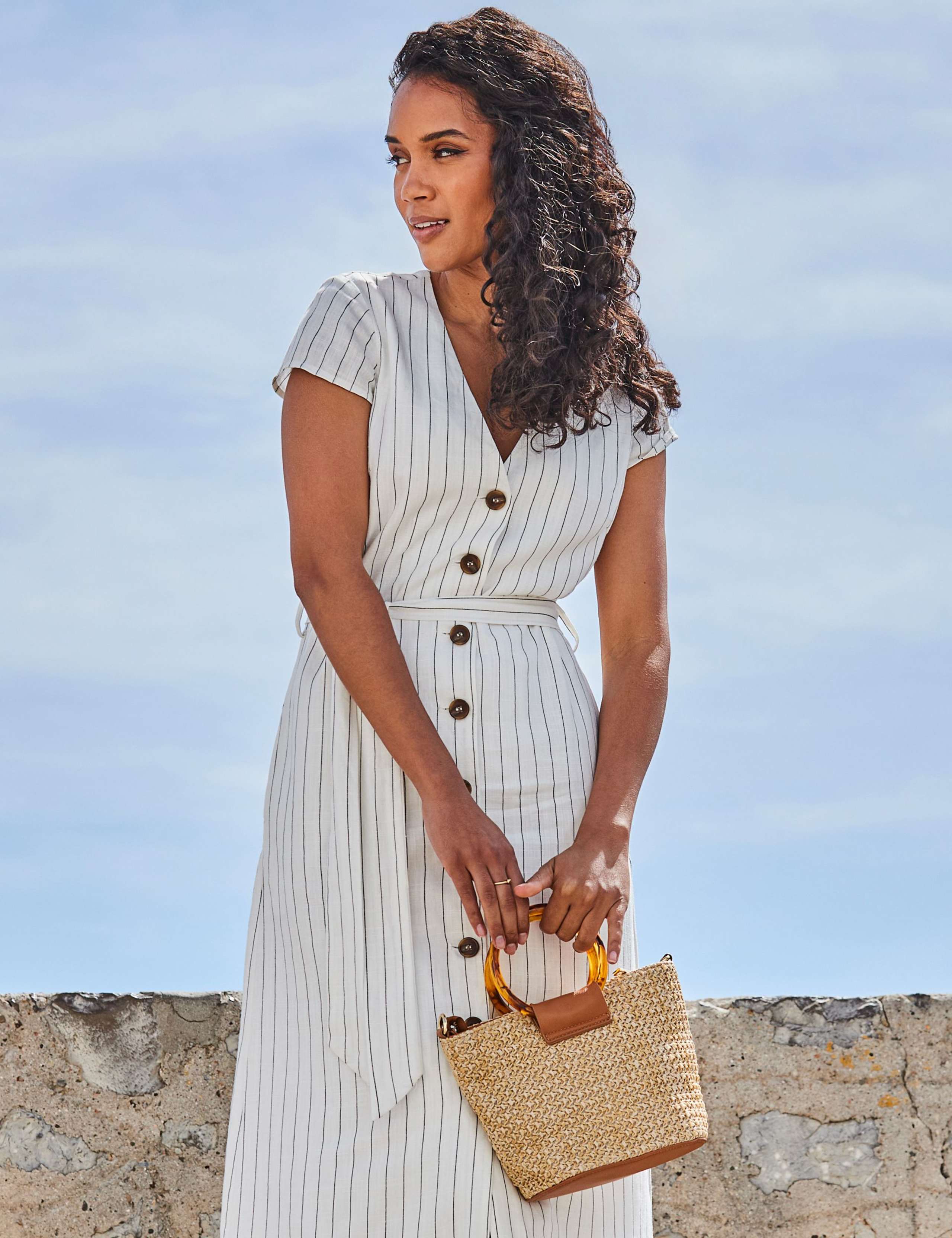 Raffia Cross Body Grab Bag