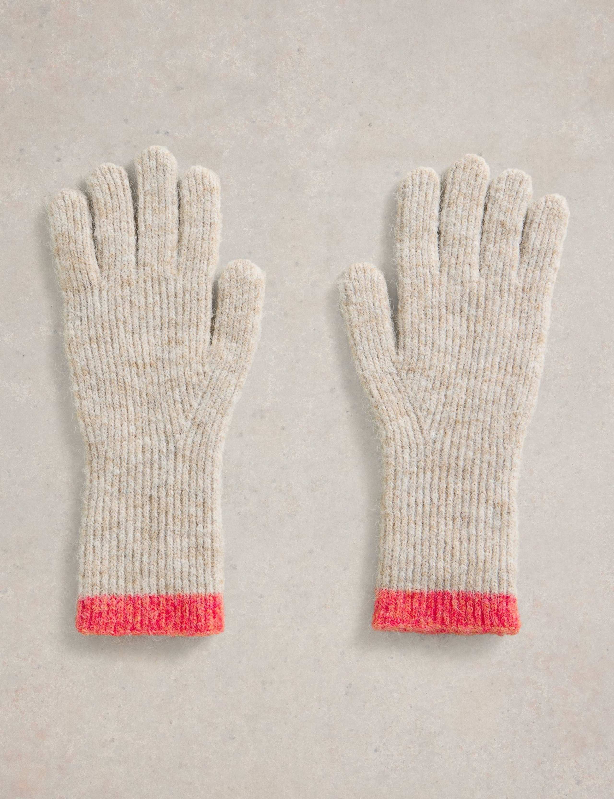 Knitted Ribbed Tipped Long Cuff Gloves