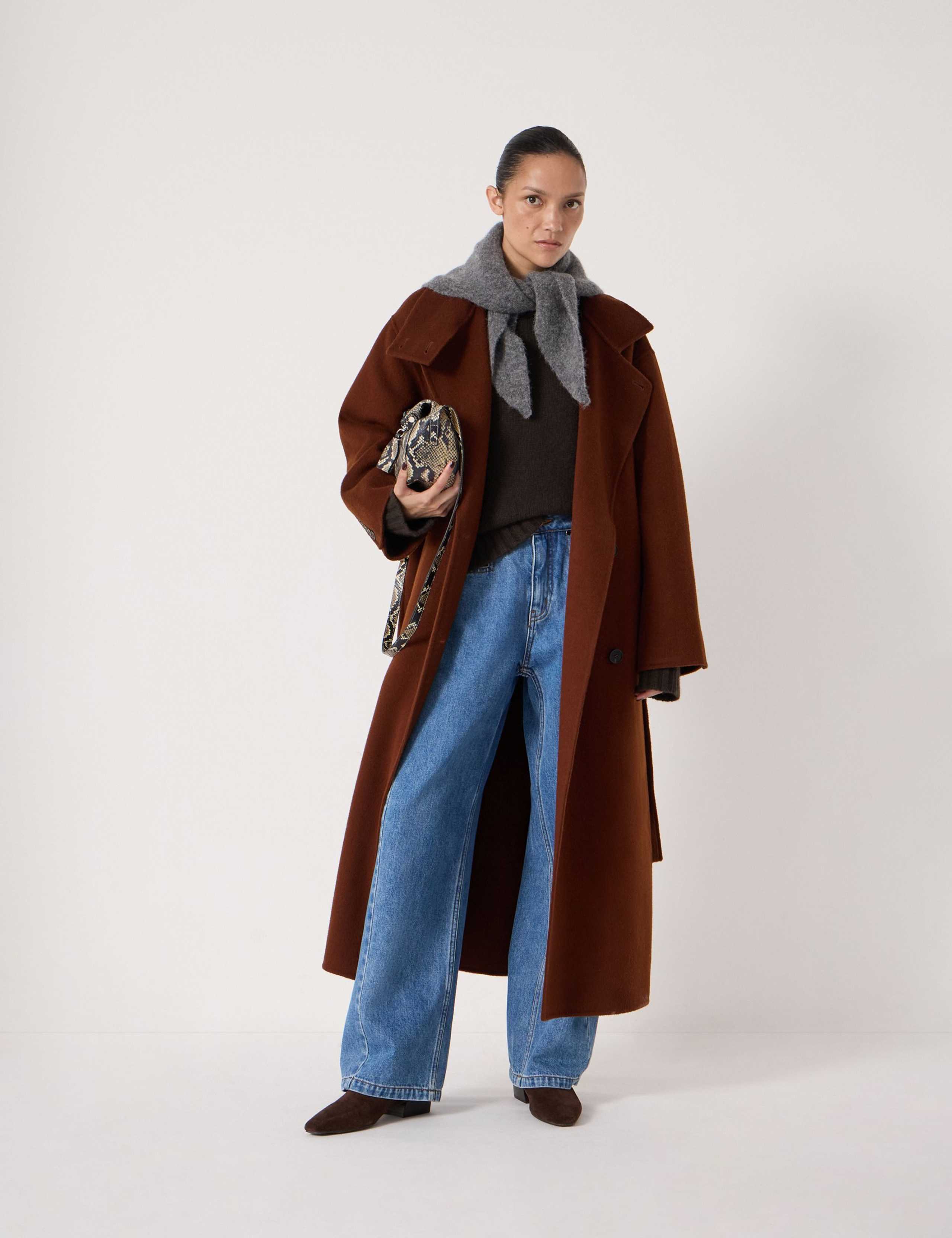 Pure Wool Double Faced Belted Coat