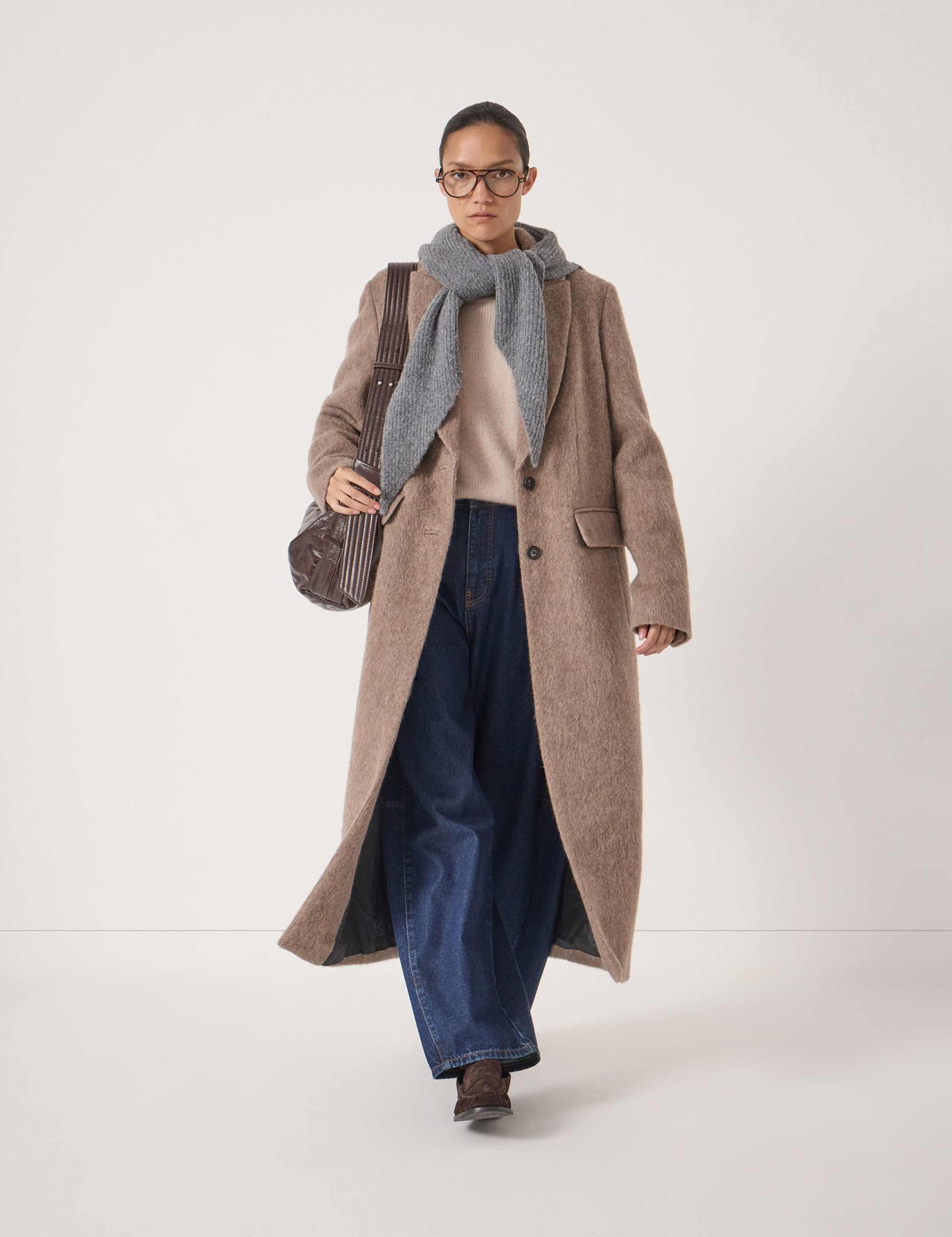 Wool Rich Textured Longline Coat
