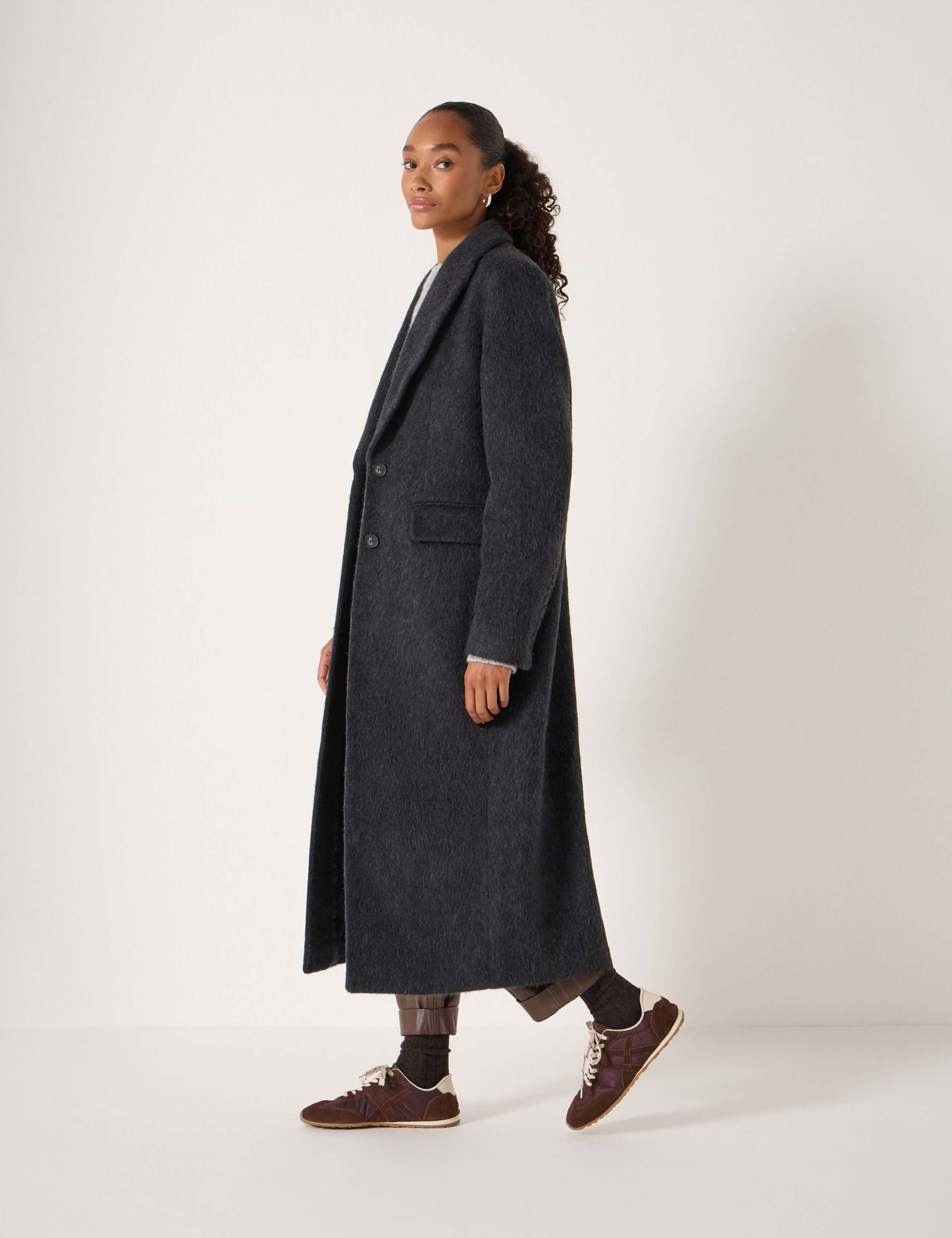 Wool Rich Textured Longline Coat