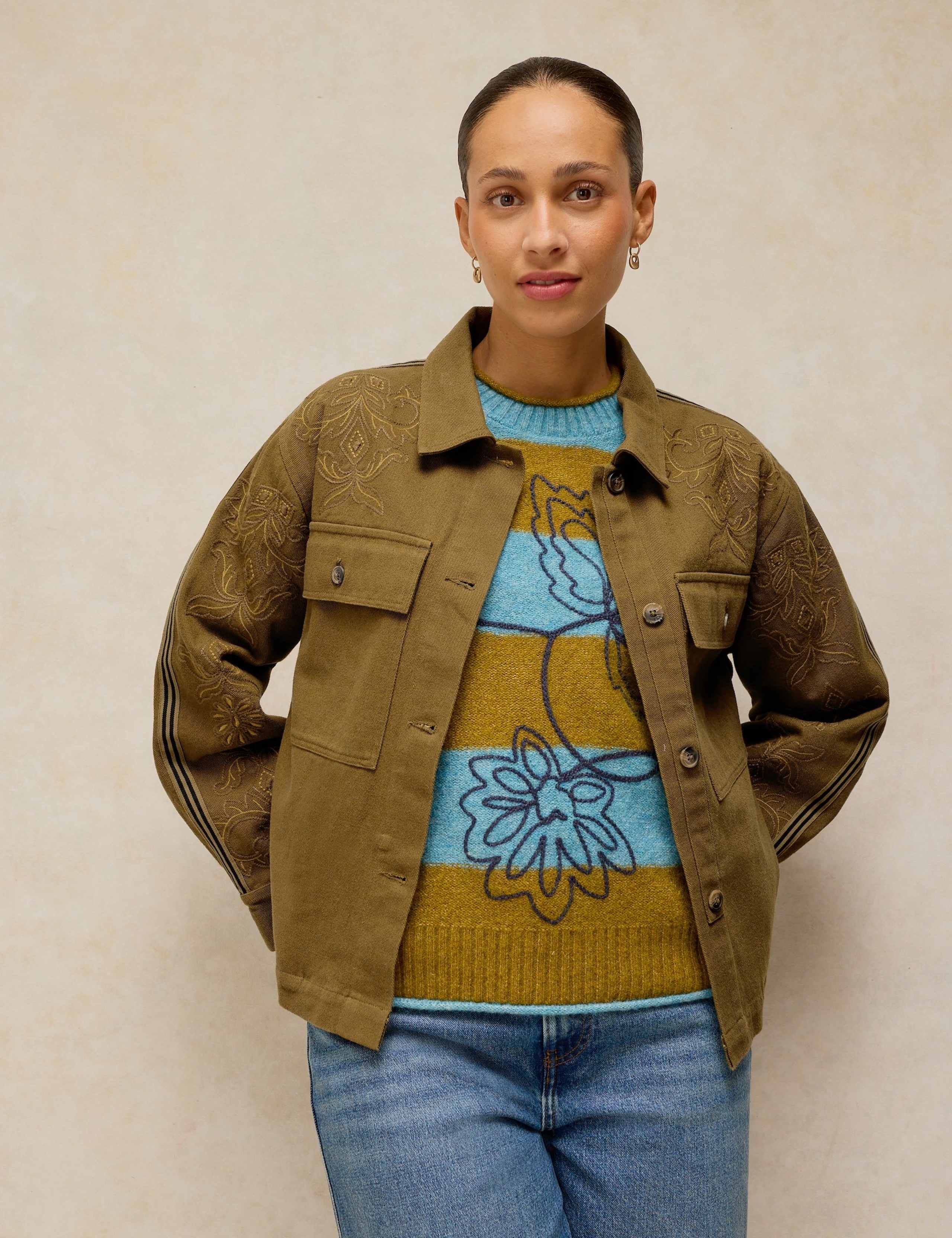 Jade Pure Cotton Embroidered Jacket
