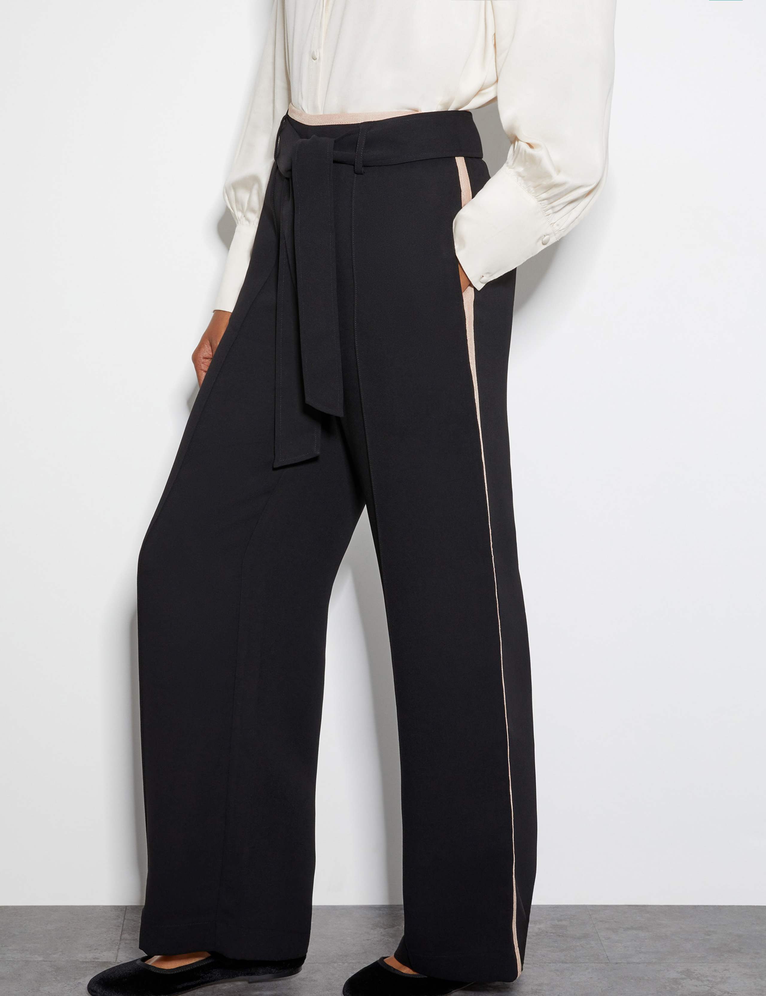 Side Stripe Straight Leg Trousers