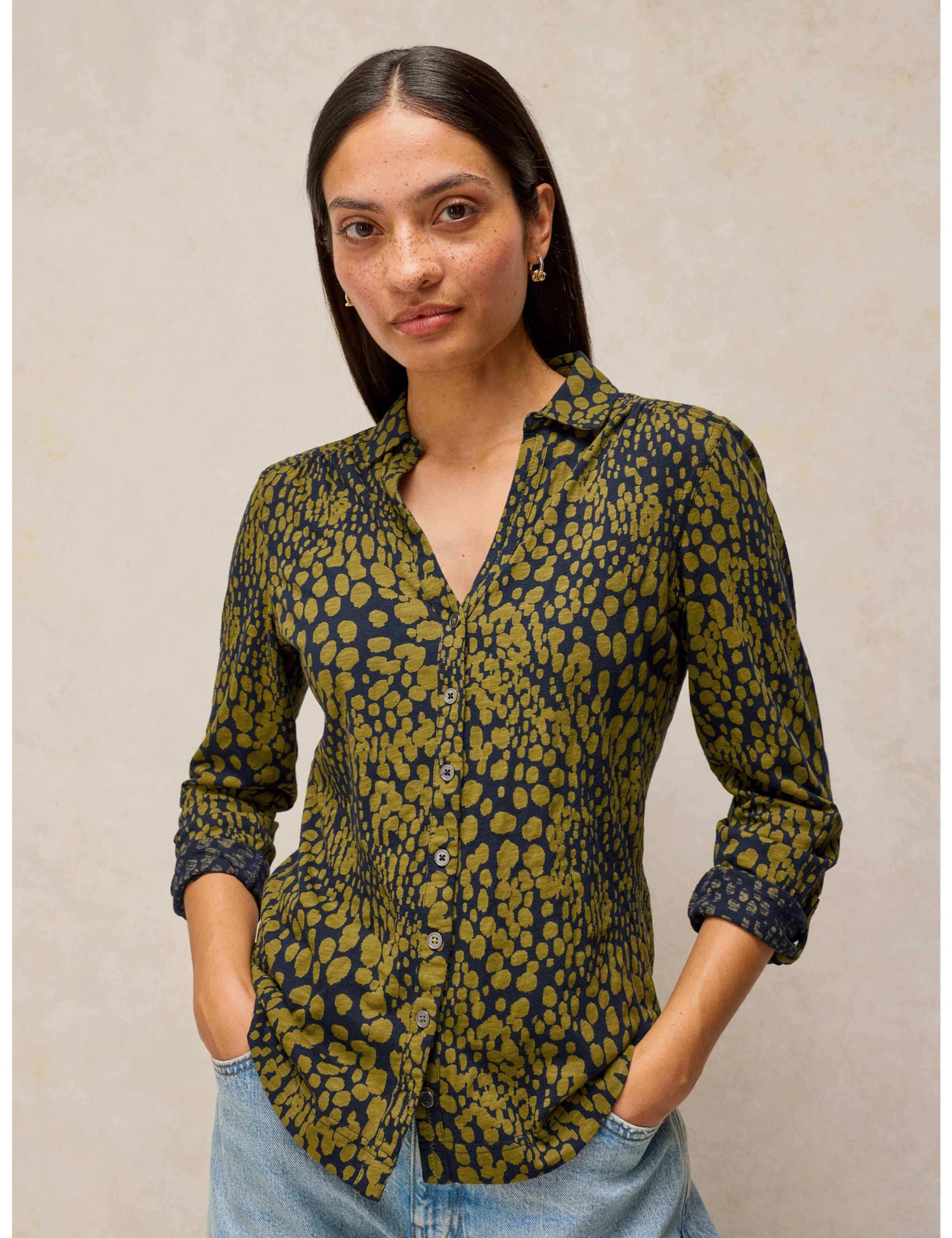 Pure Cotton Printed Collared Shirt