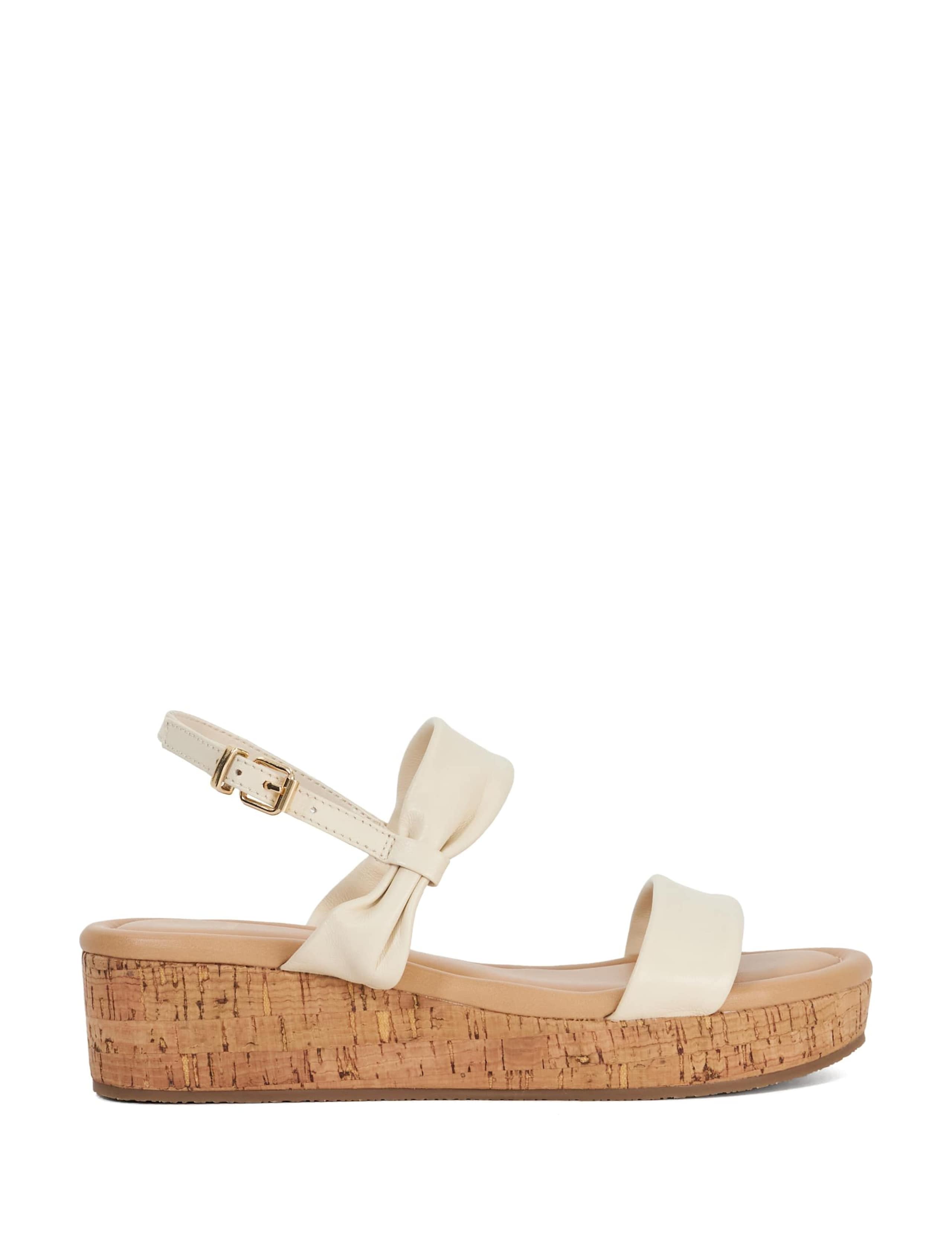 Leather Cork Flatform Sandals