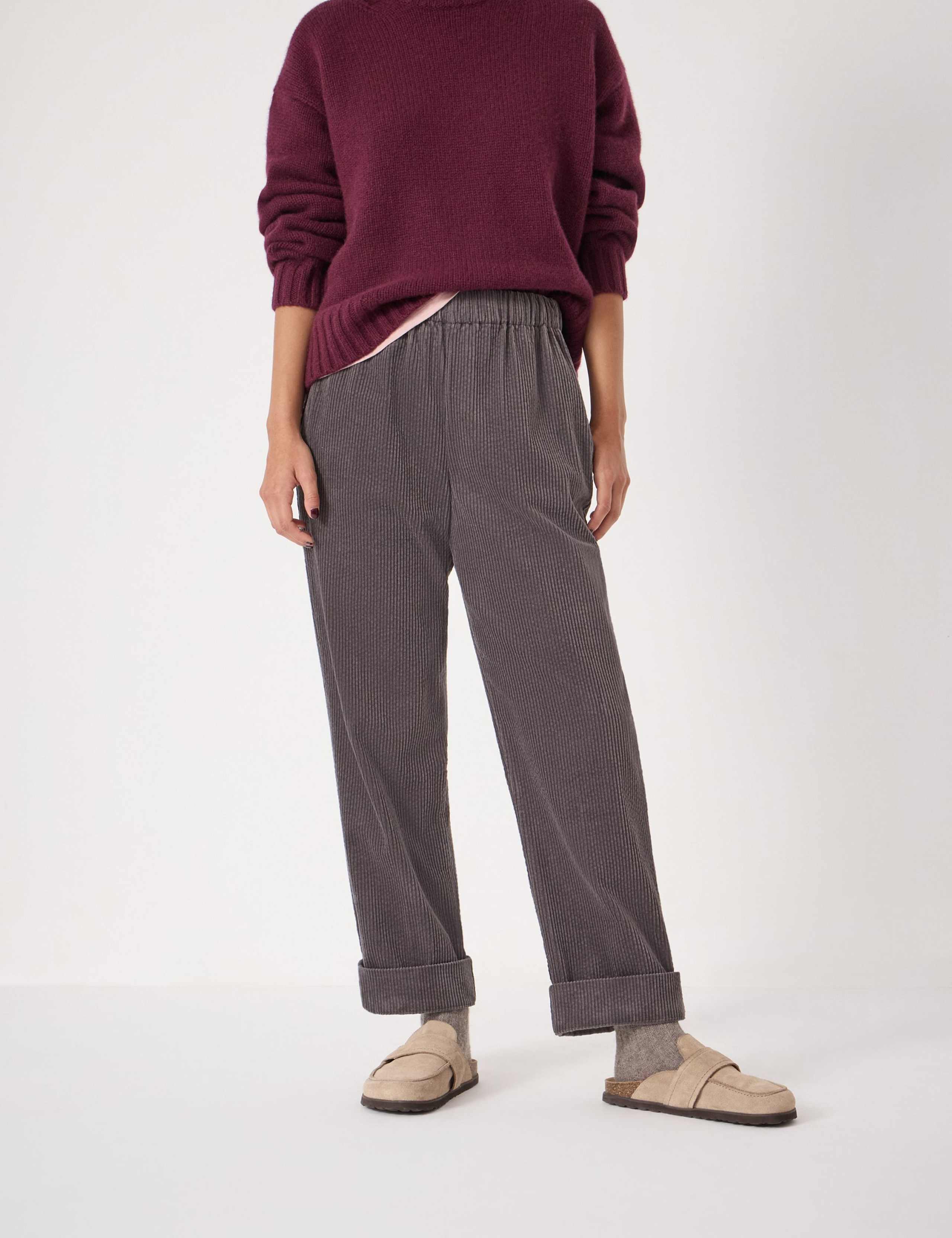Pure Cotton Cord Drawstring Relaxed Joggers