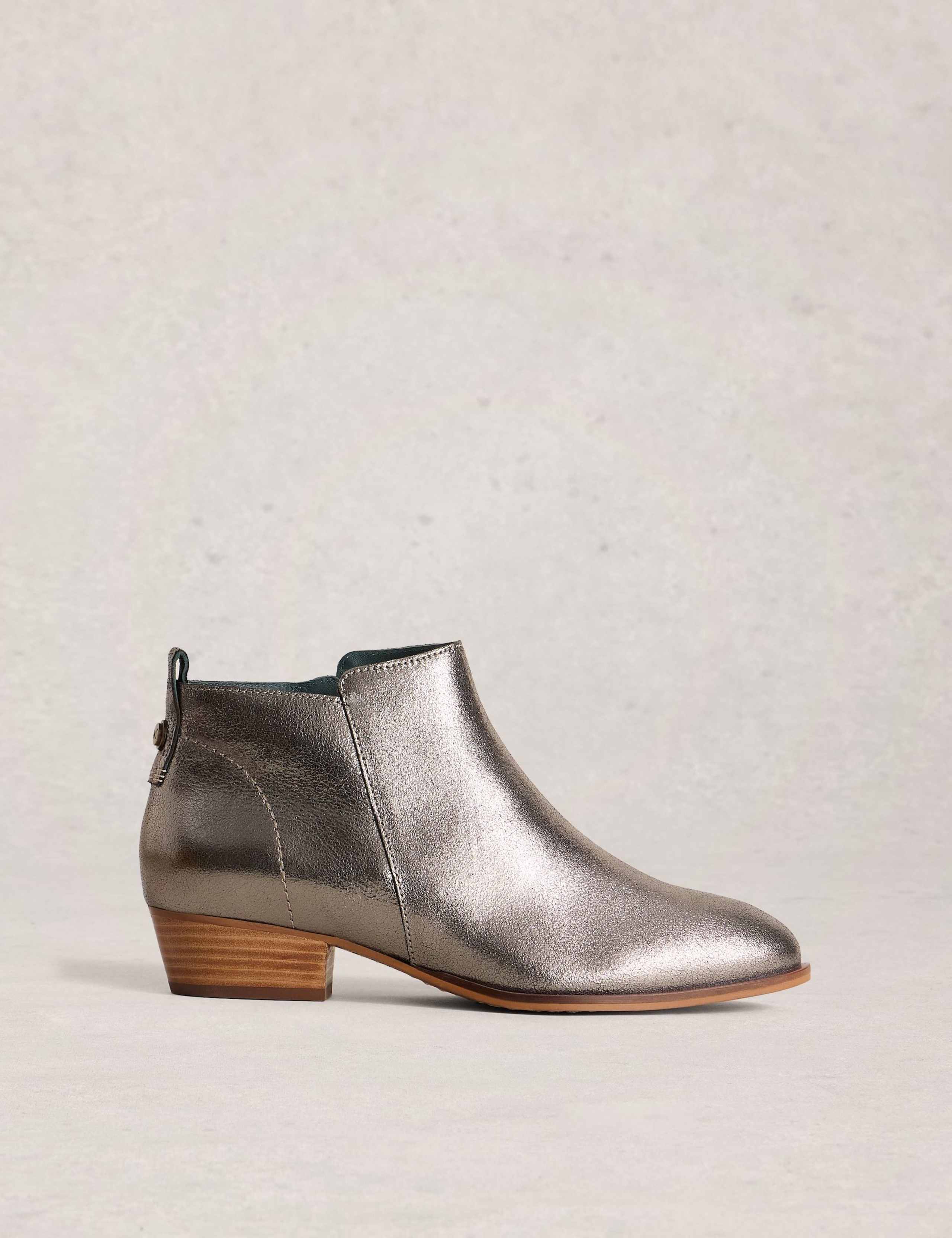 Leather Chelsea Metallic Ankle Boot