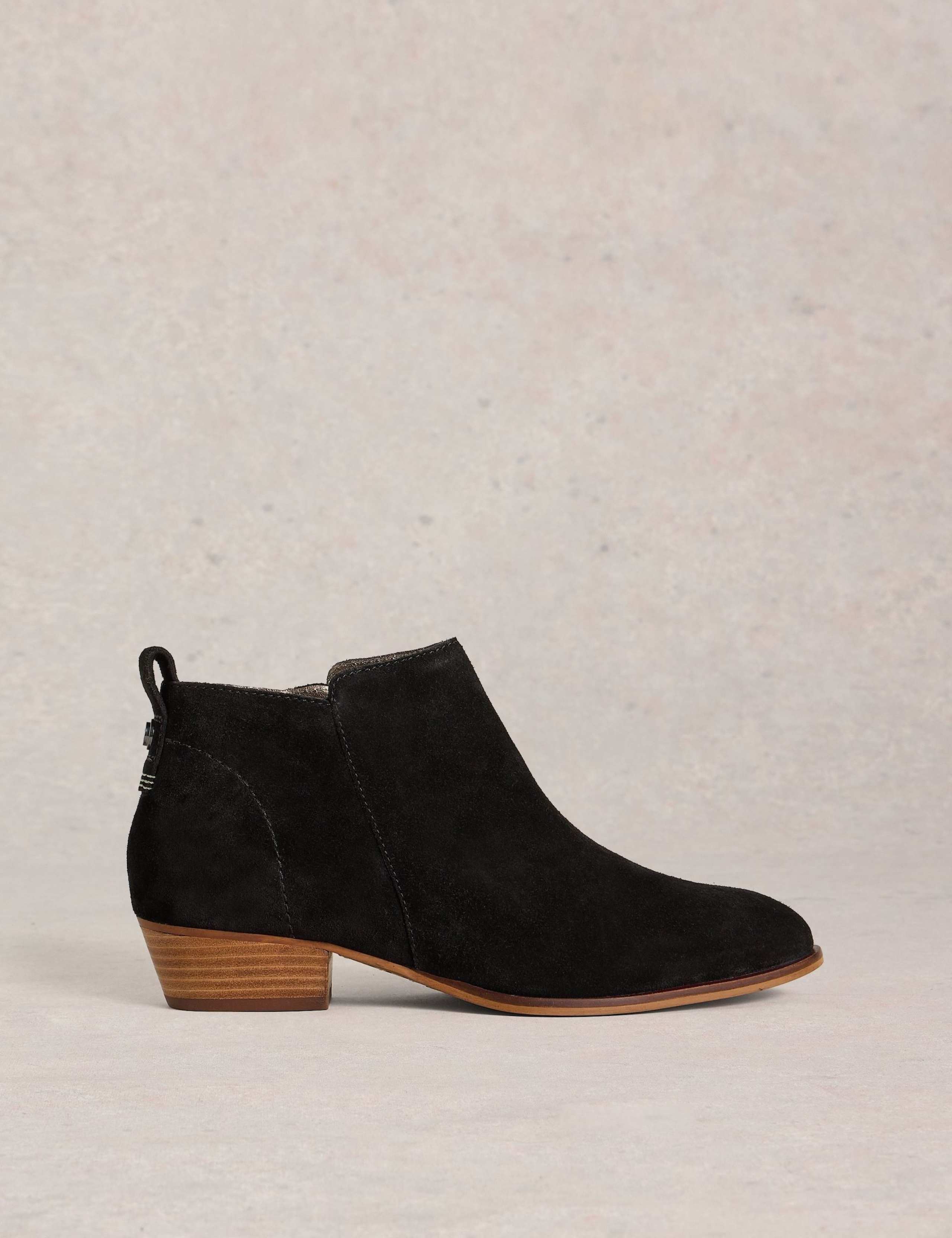 Suede Block Heel Ankle Boots