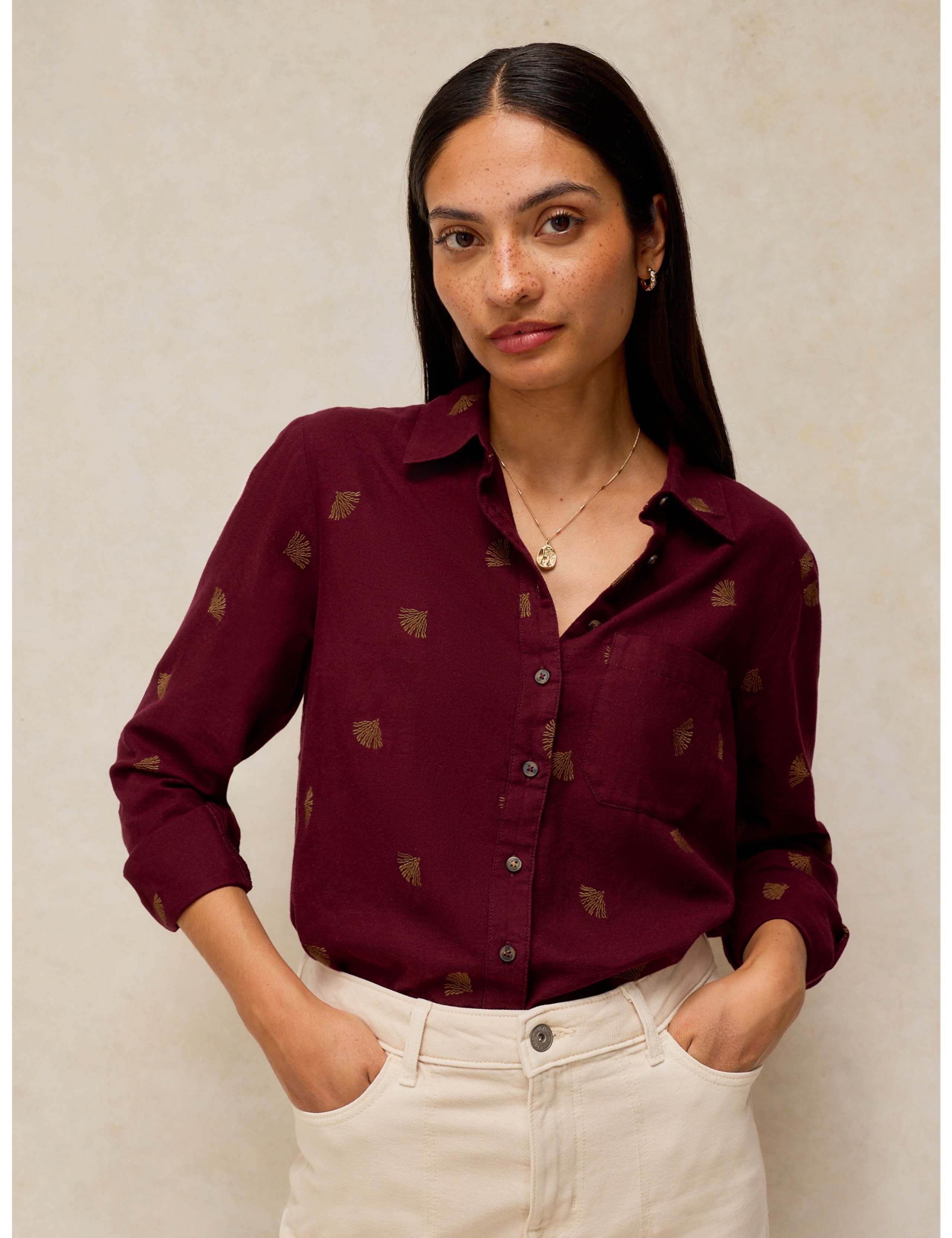Cotton Rich Printed Collared Shirt