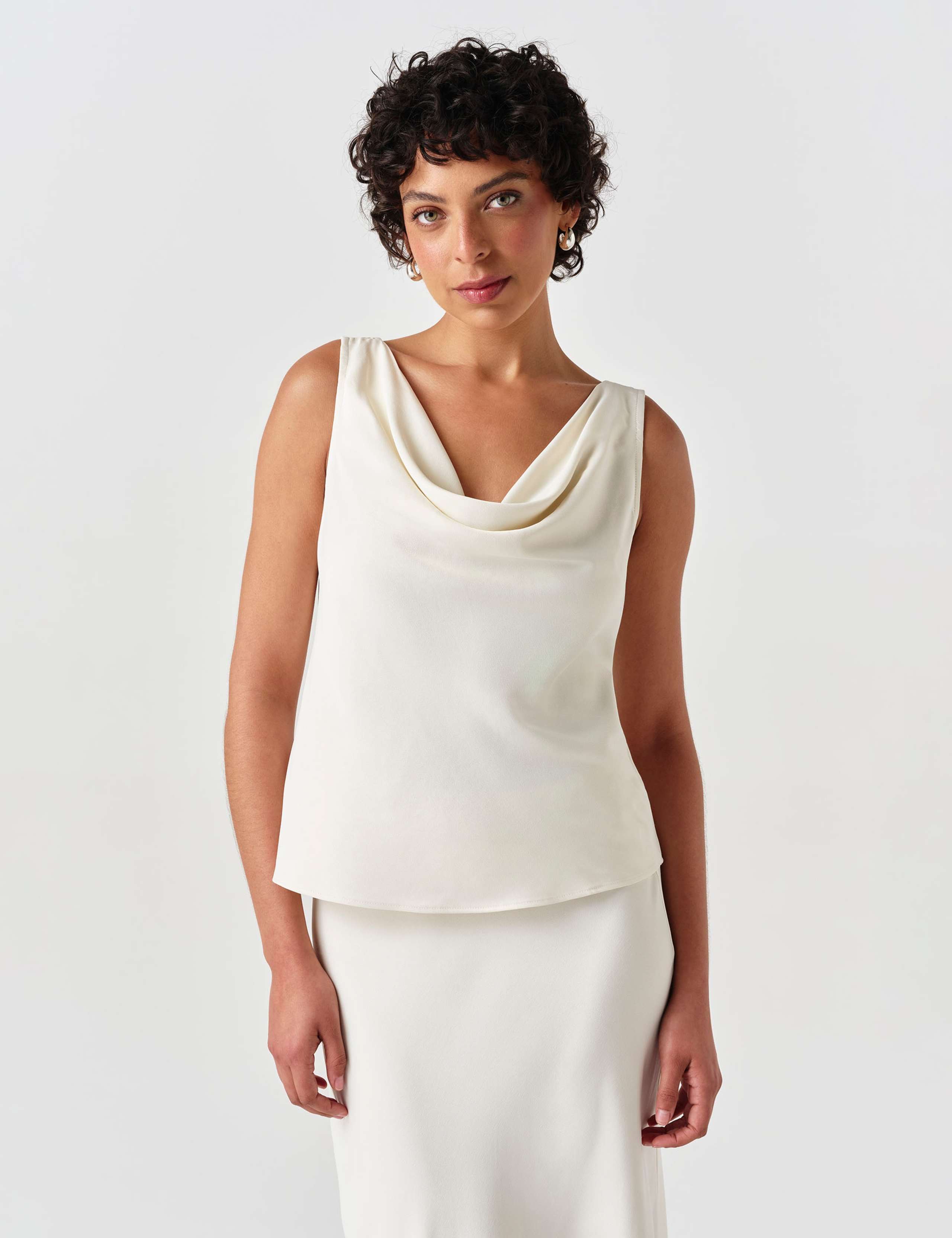 Satin Cowl Neck Vest Top