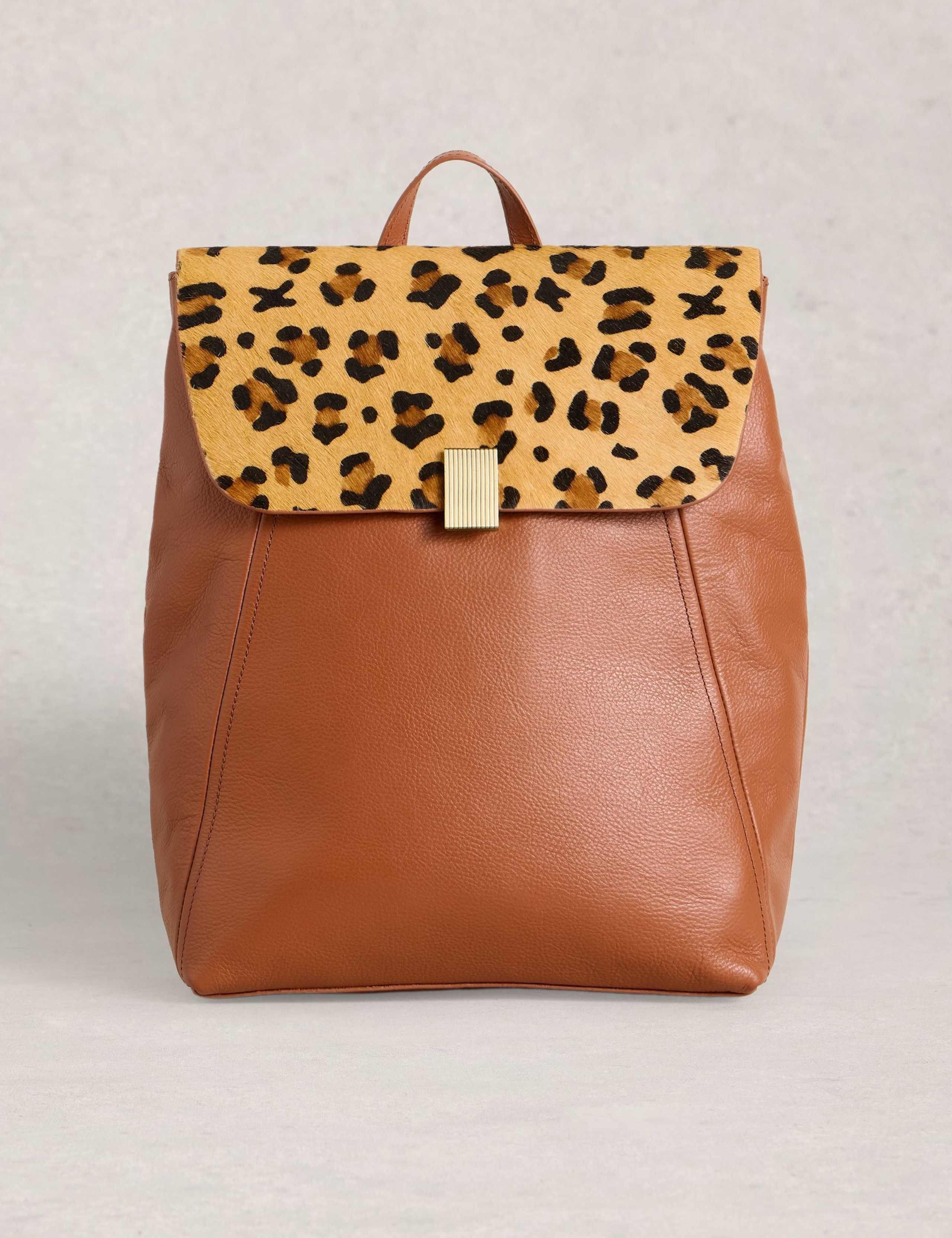 Leather Animal Print Backpack