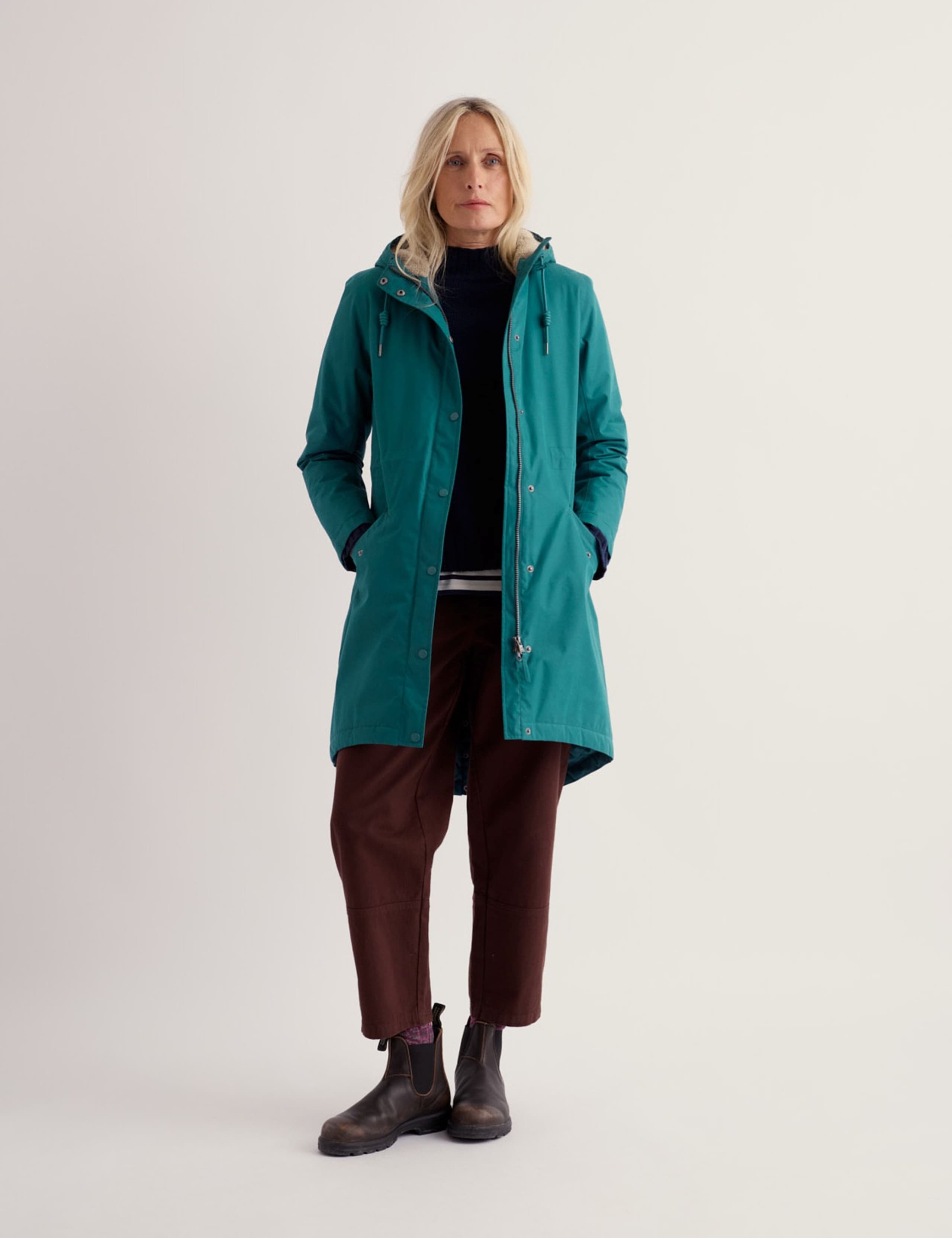 Cotton Rich Waterproof Hooded Parka Raincoat