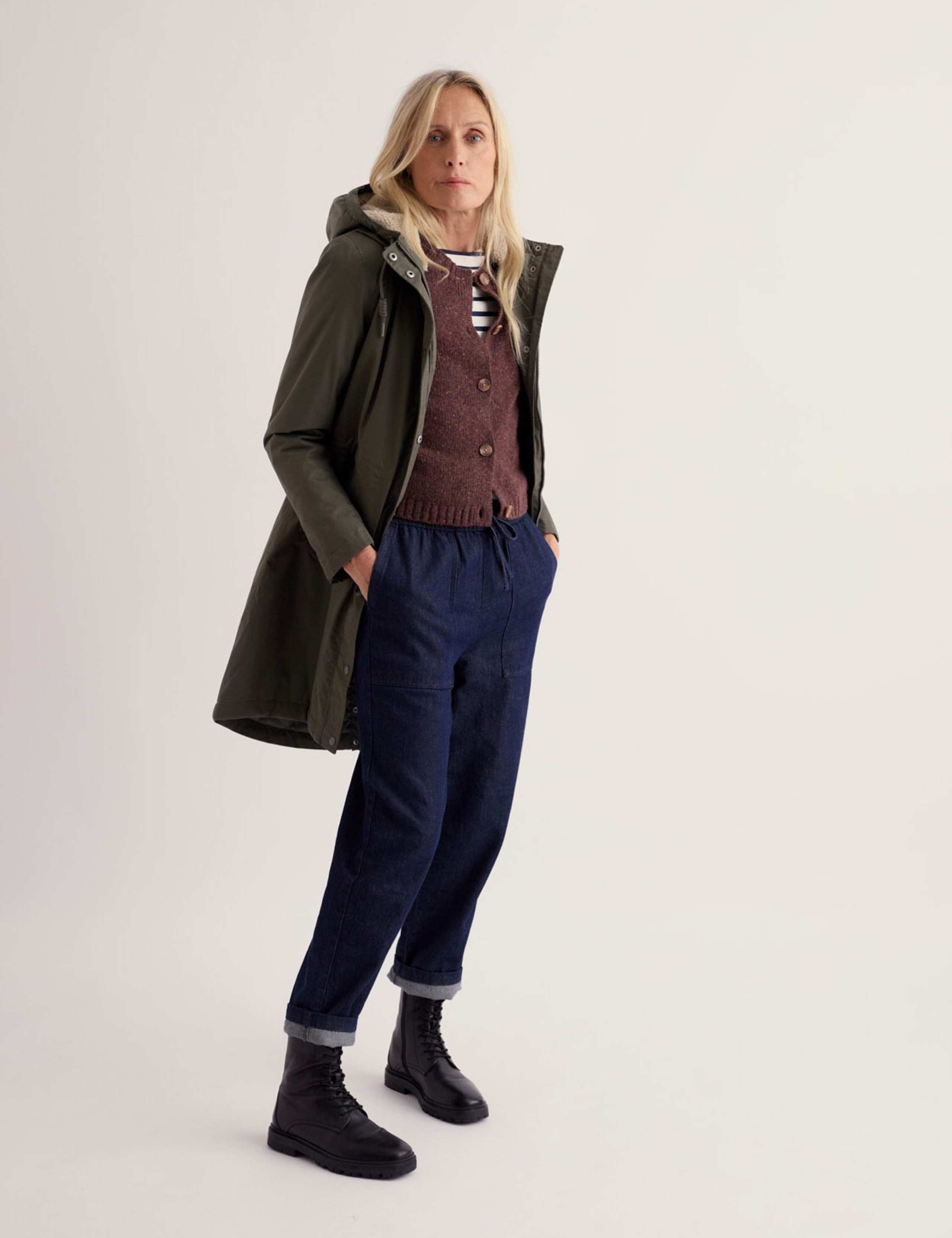 Cotton Rich Waterproof Hooded Parka Raincoat