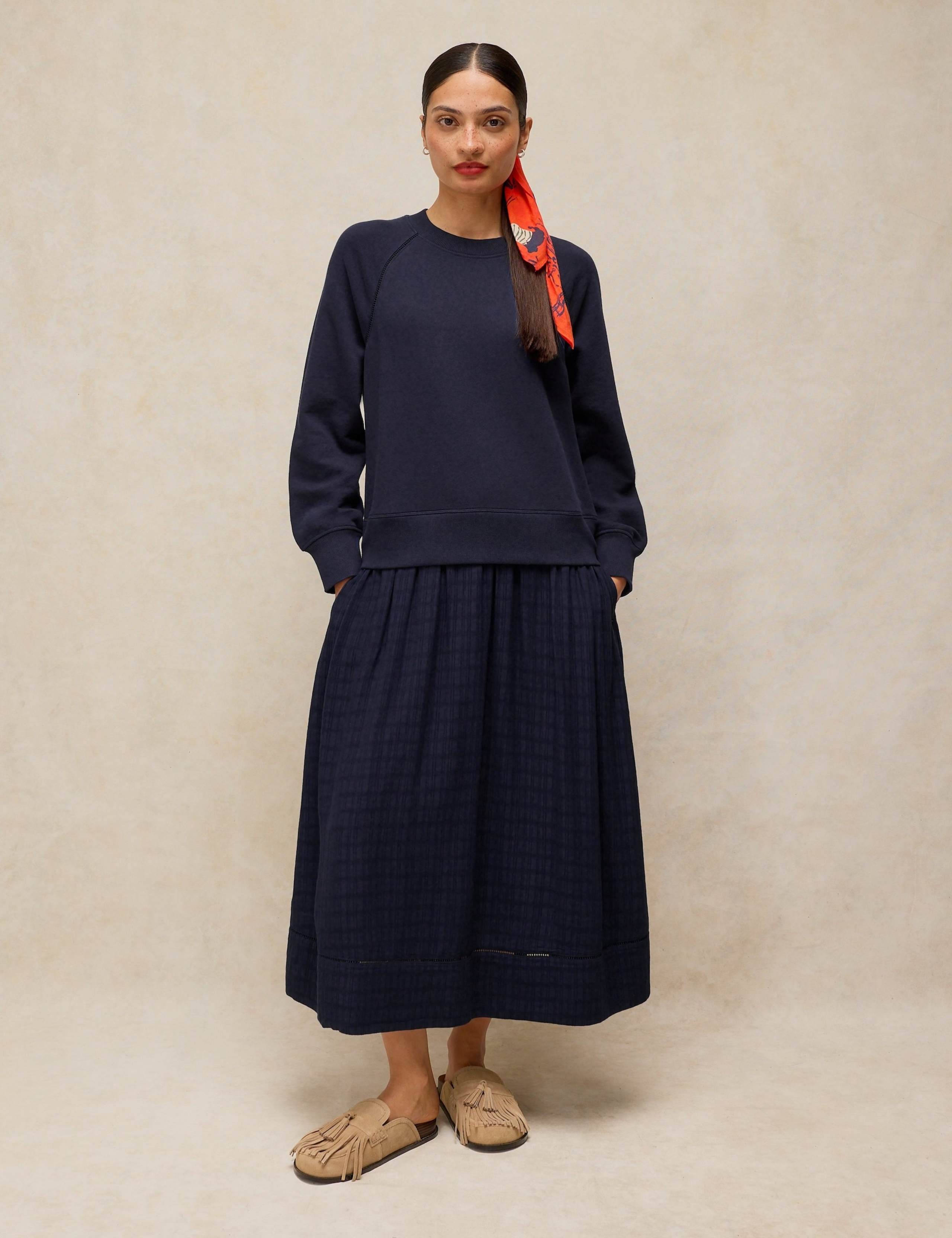 Pure Cotton Midi Sweater Dress