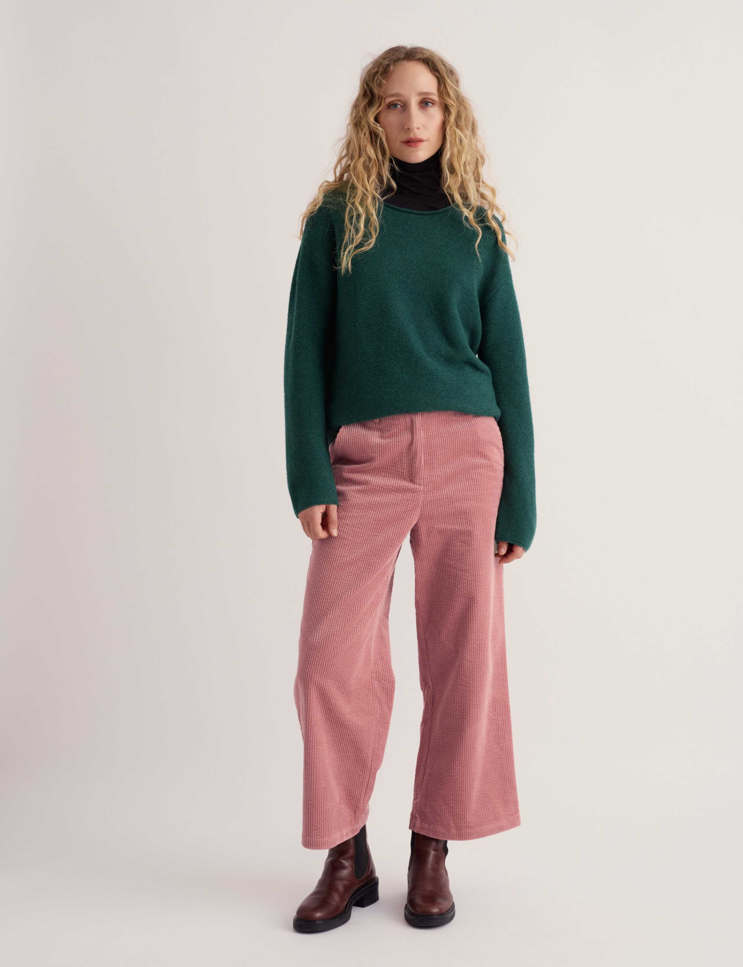 Pure Cotton Cord Cropped Trousers