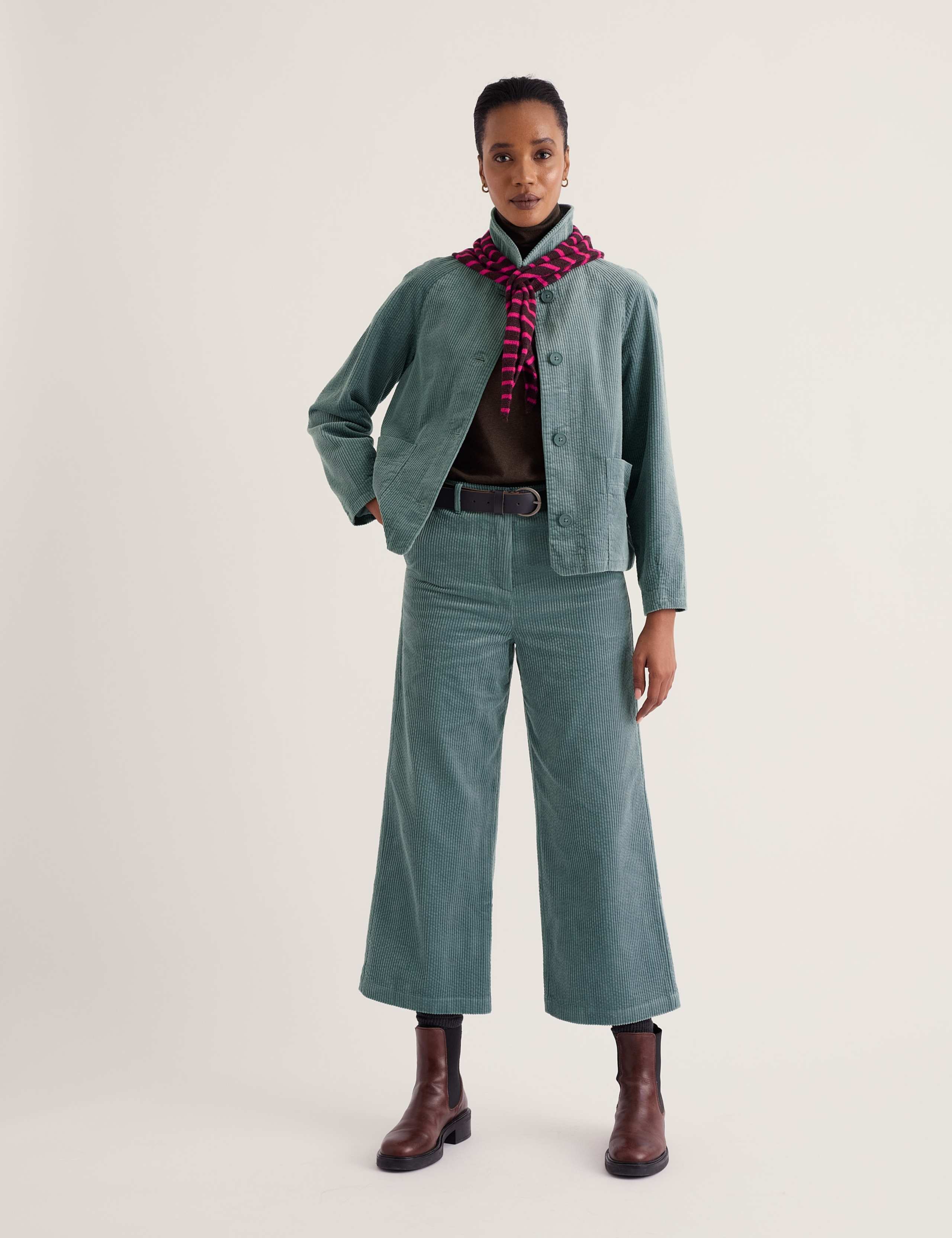 Pure Cotton Cord Cropped Trousers