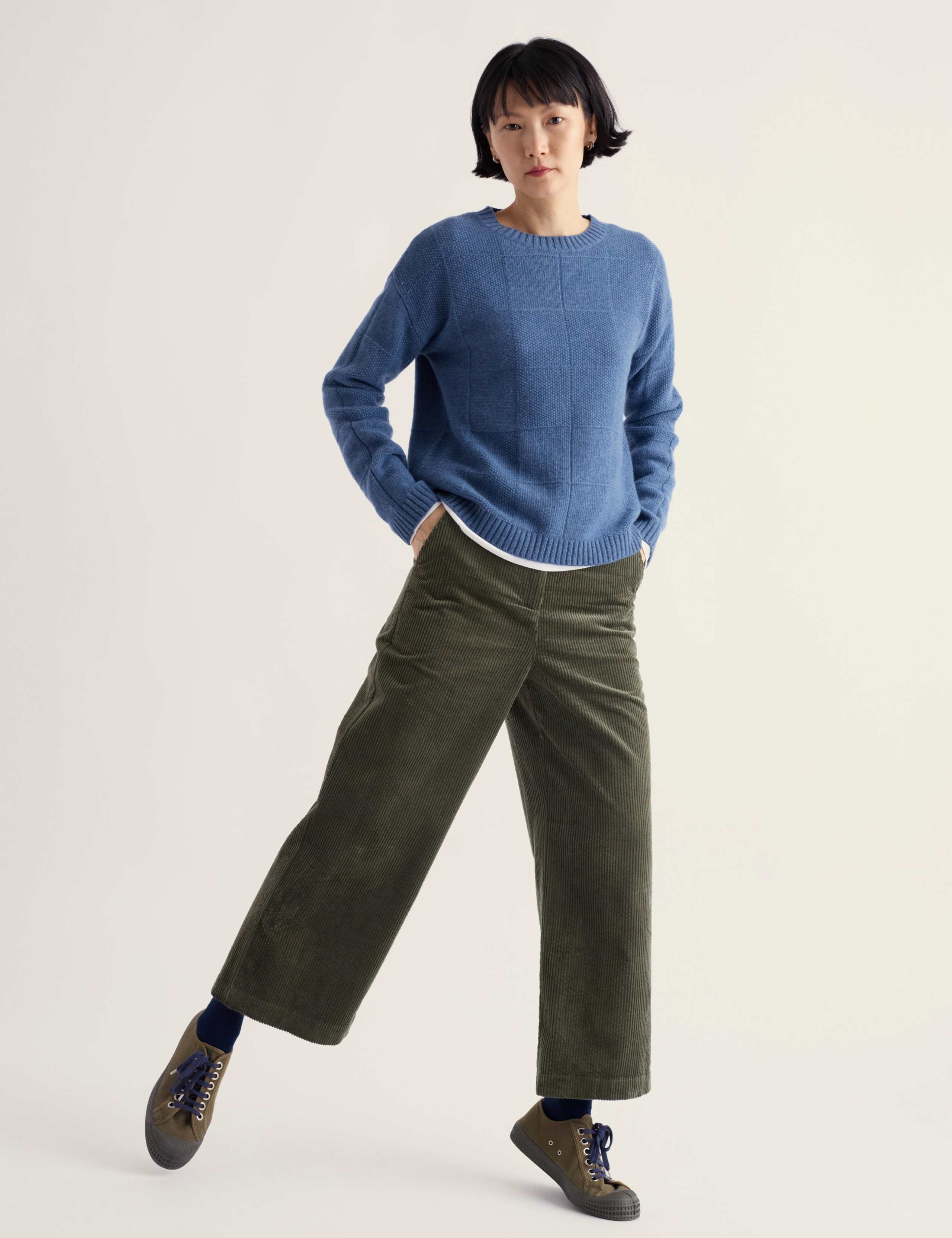 Pure Cotton Cord Cropped Trousers
