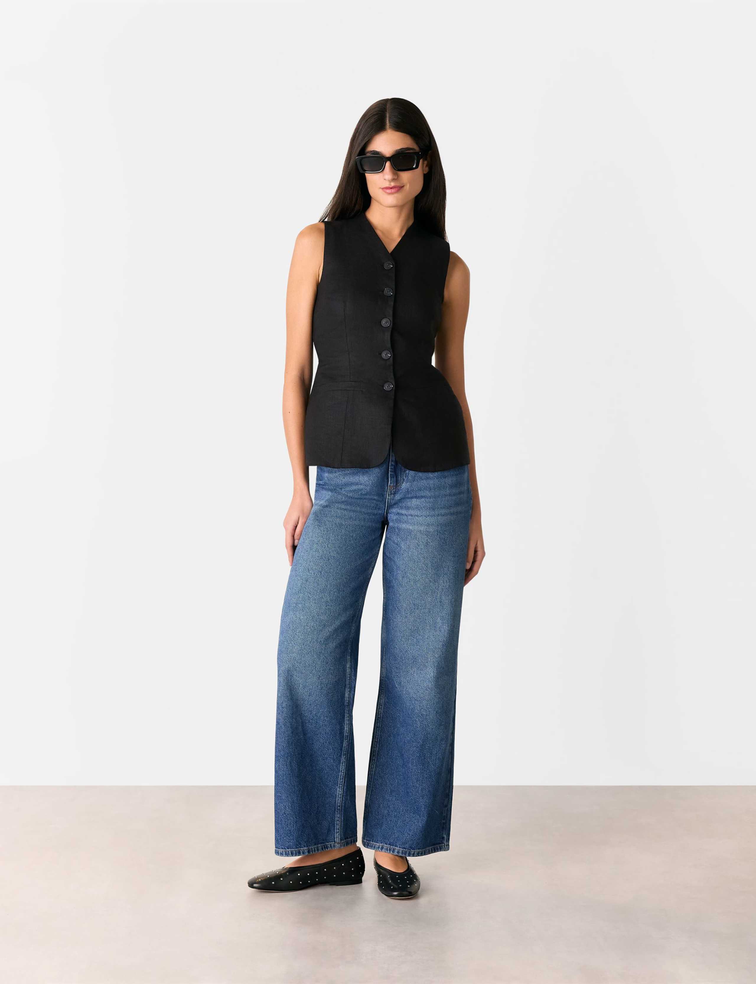 Pure Linen Slim Single Breasted Waistcoat