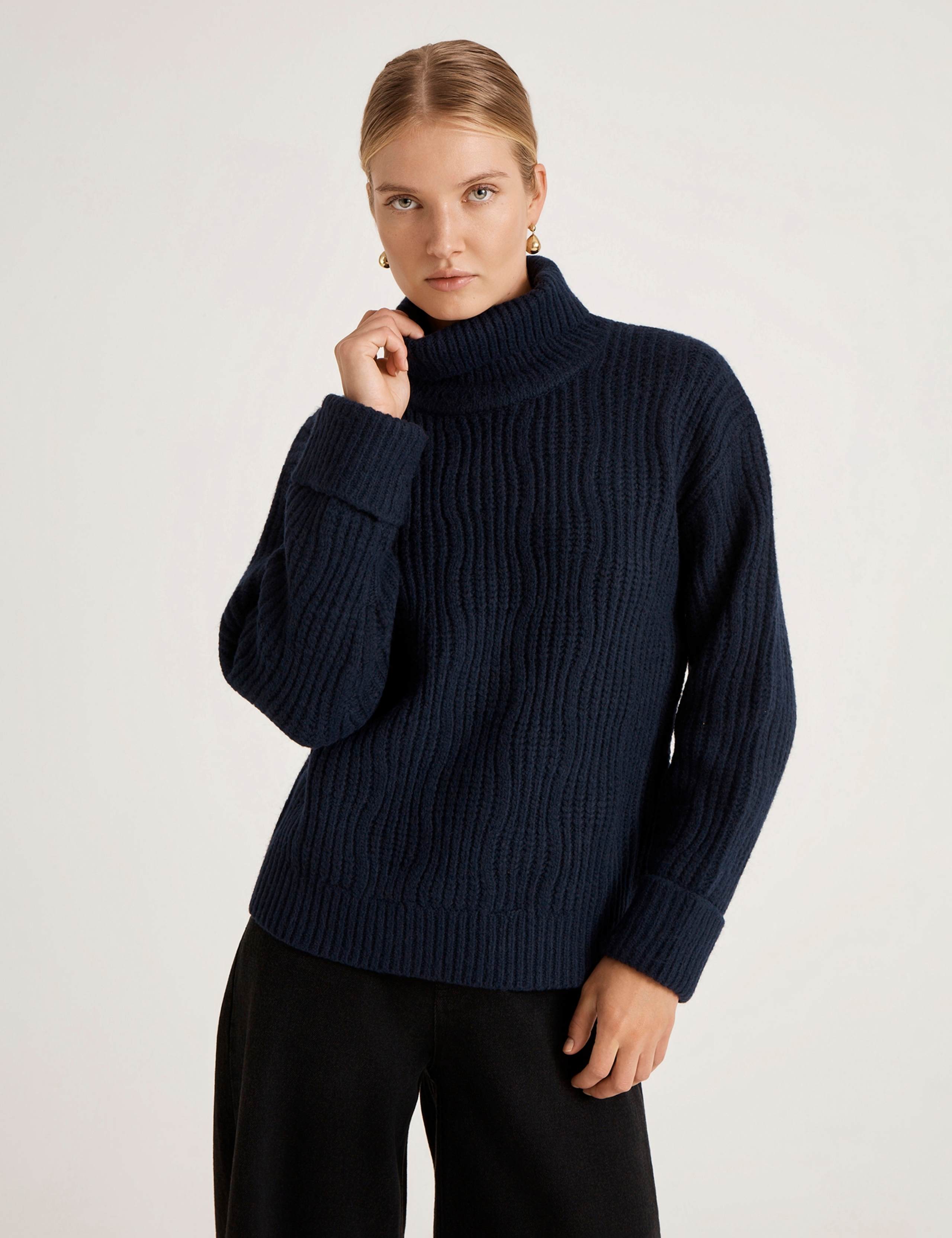 Textured Roll Neck Jumper