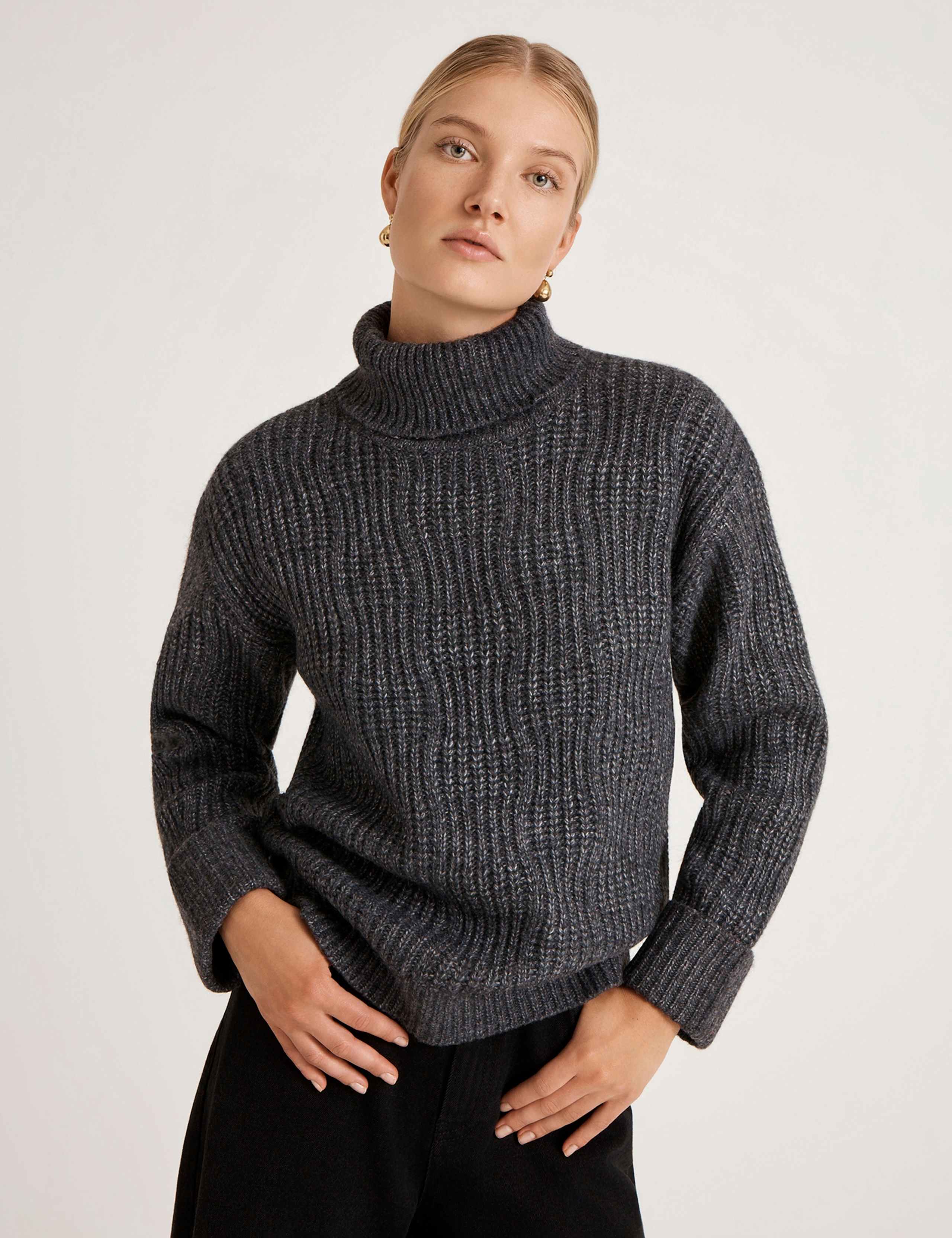 Textured Roll Neck Jumper