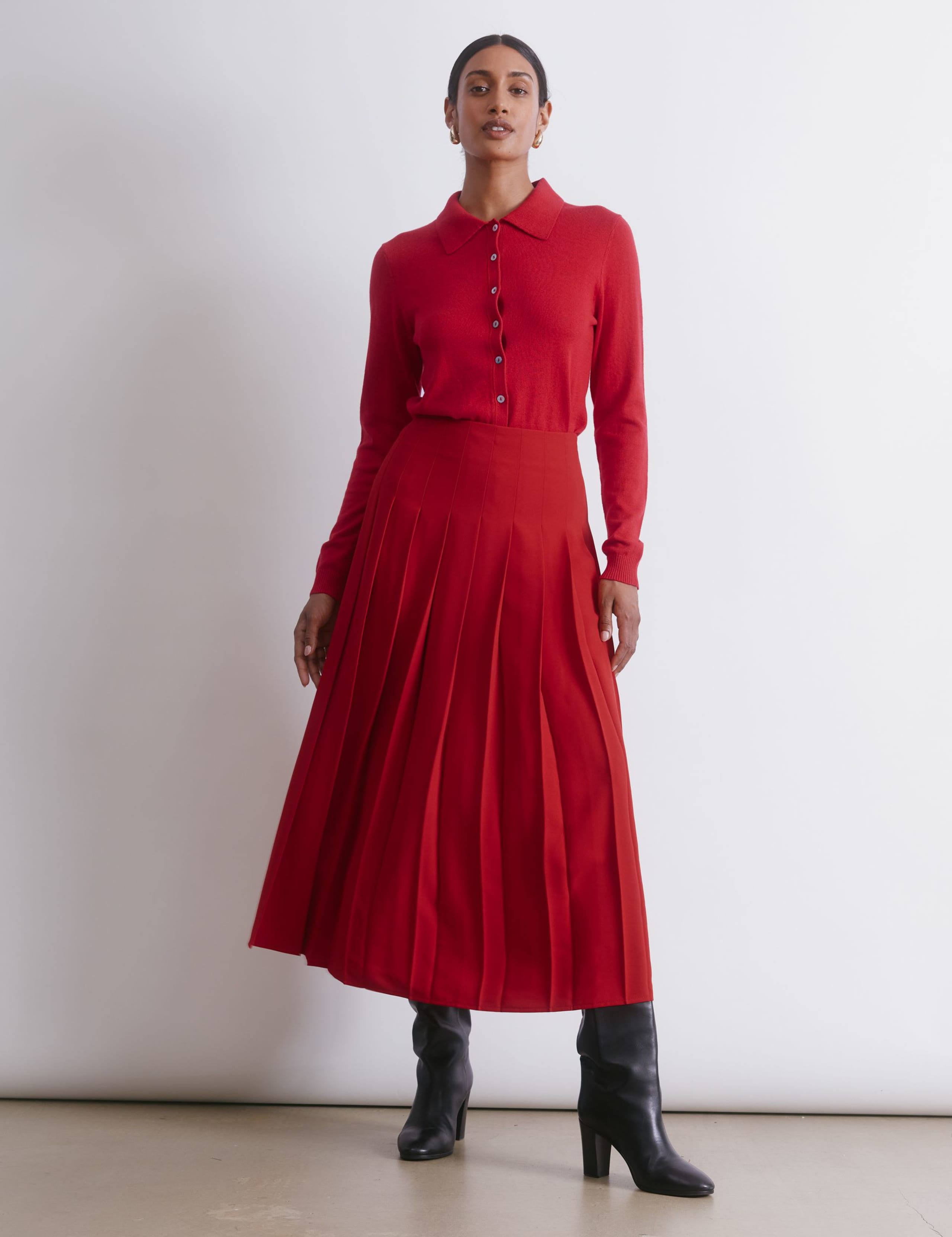 Pleated Midi Skirt