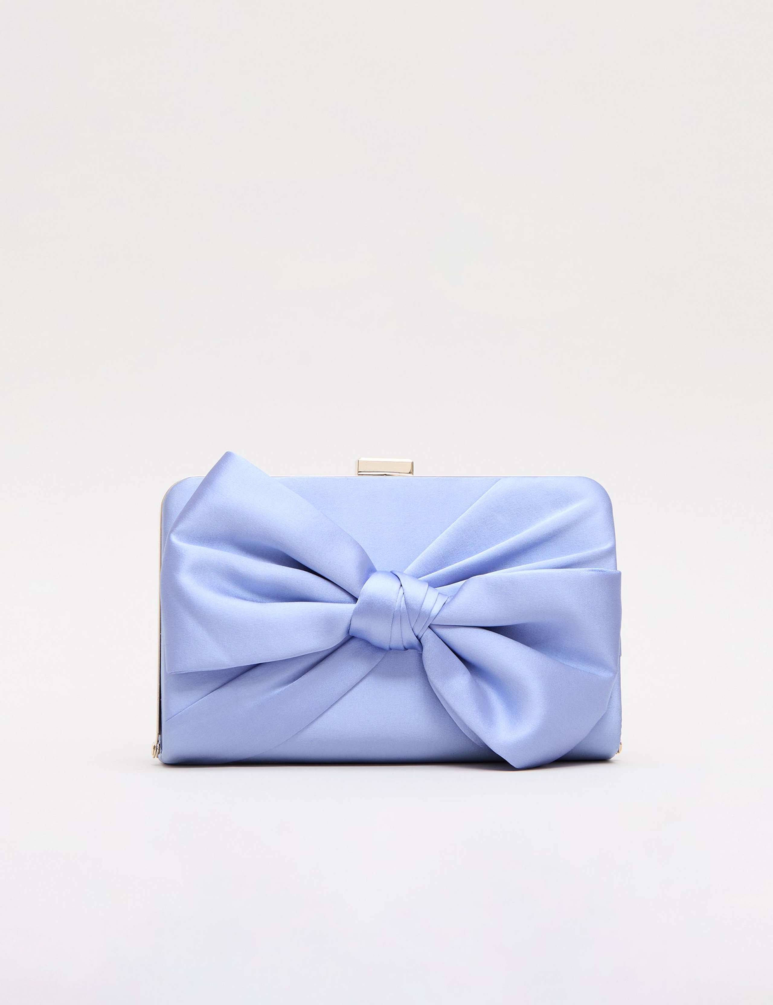Satin Bow Chain Strap Clutch Bag