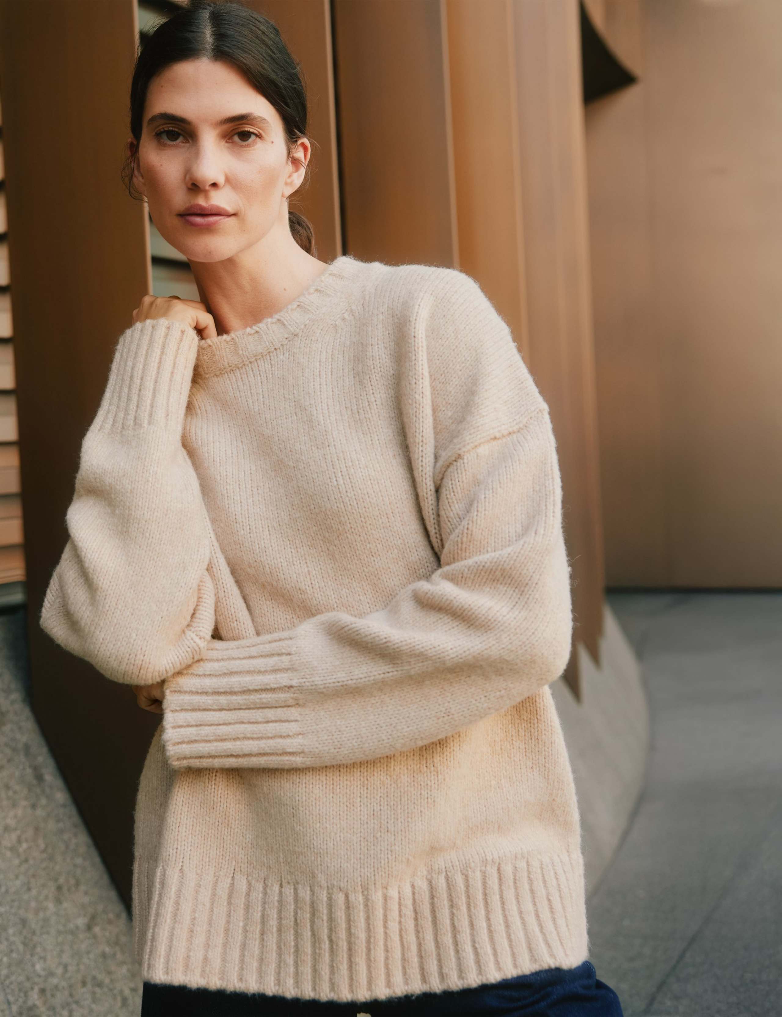 Wool Blend Crew Neck Jumper