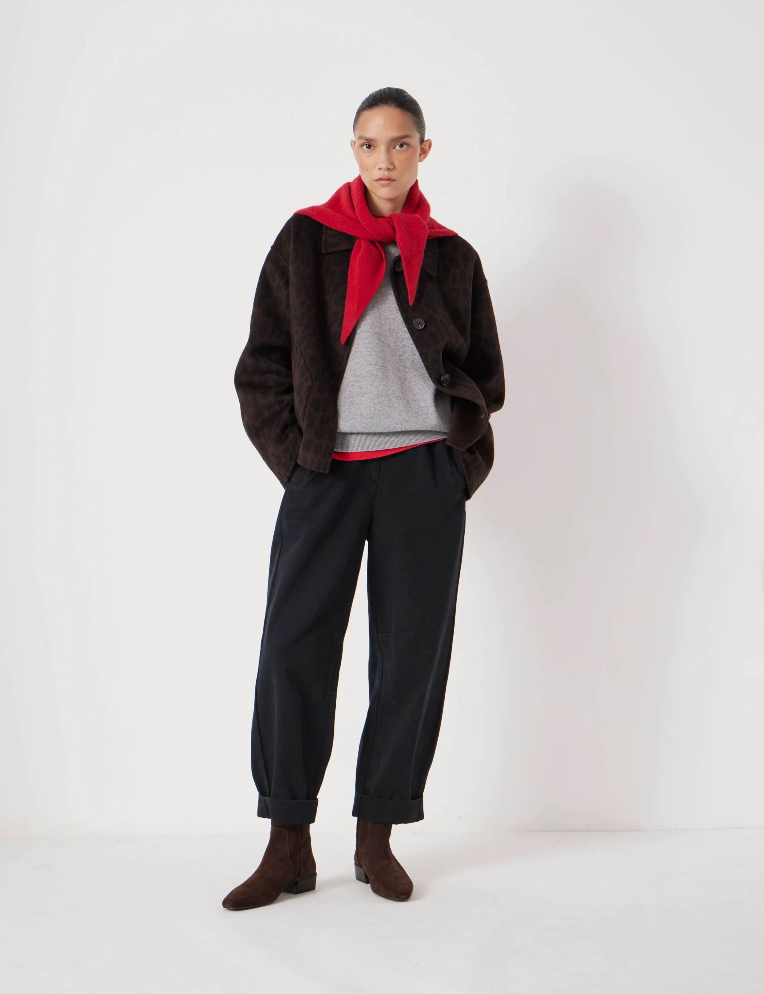 Pure Cotton Barrel Leg Cropped Trousers