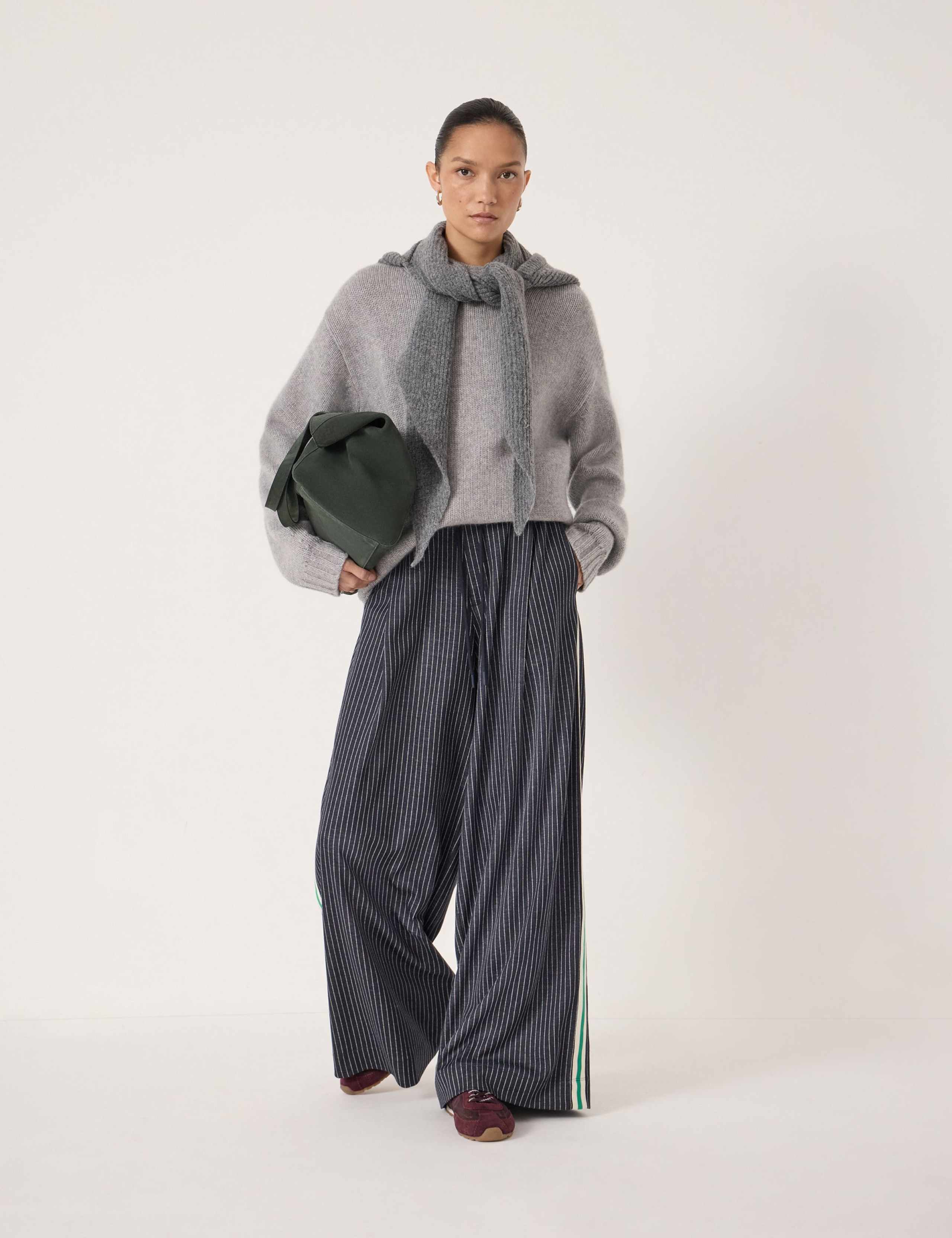 Striped Wide Leg Trousers