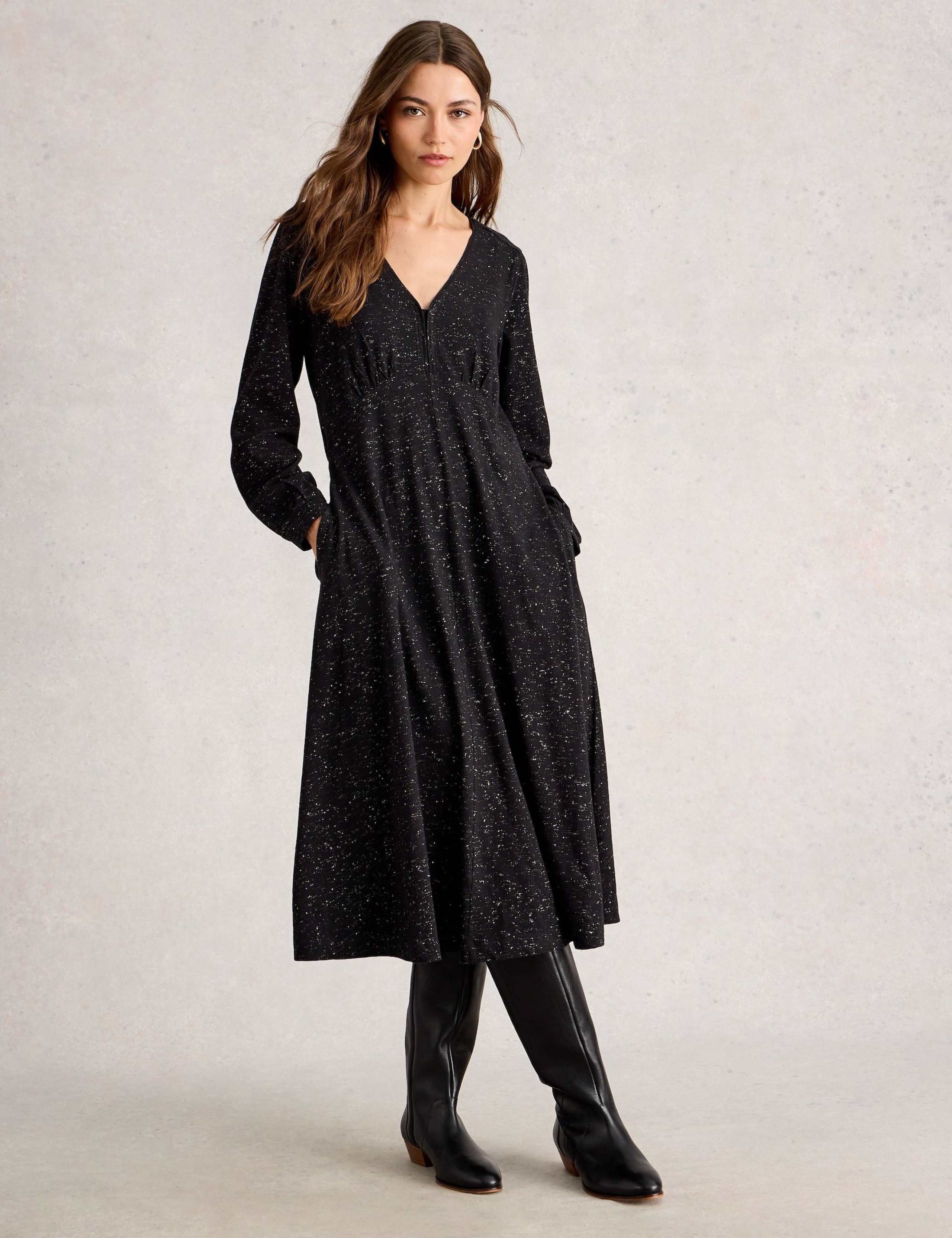Cotton Rich Jersey Sparkle V-Neck ea Dress