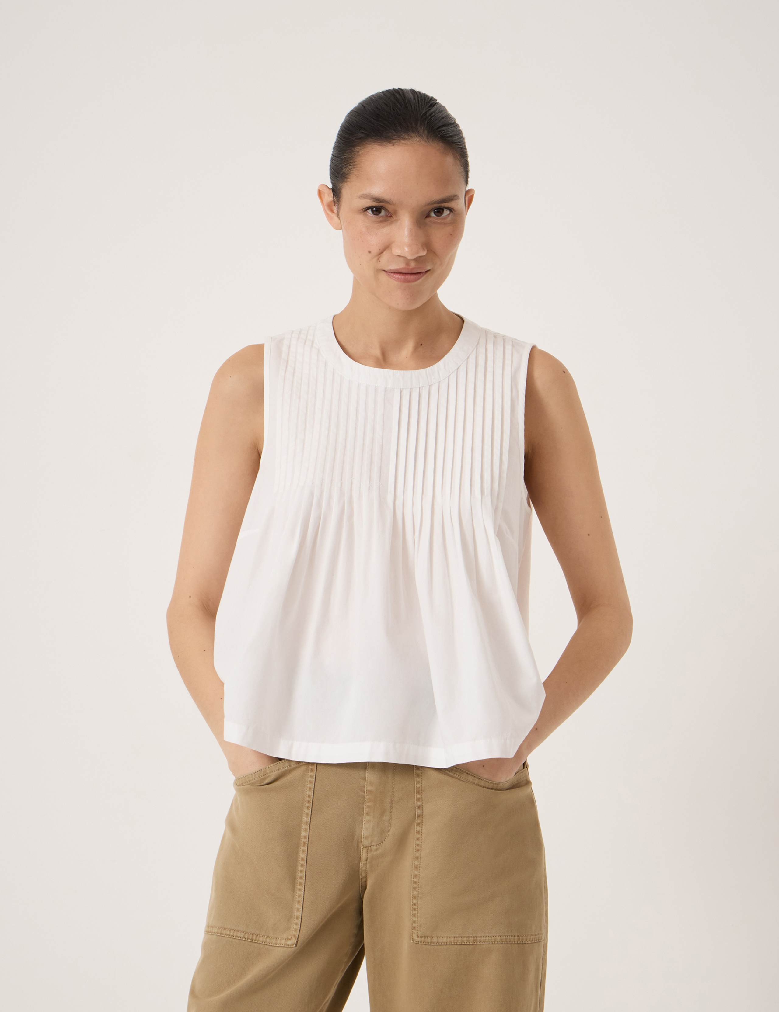 Pure Cotton Pintuck Top