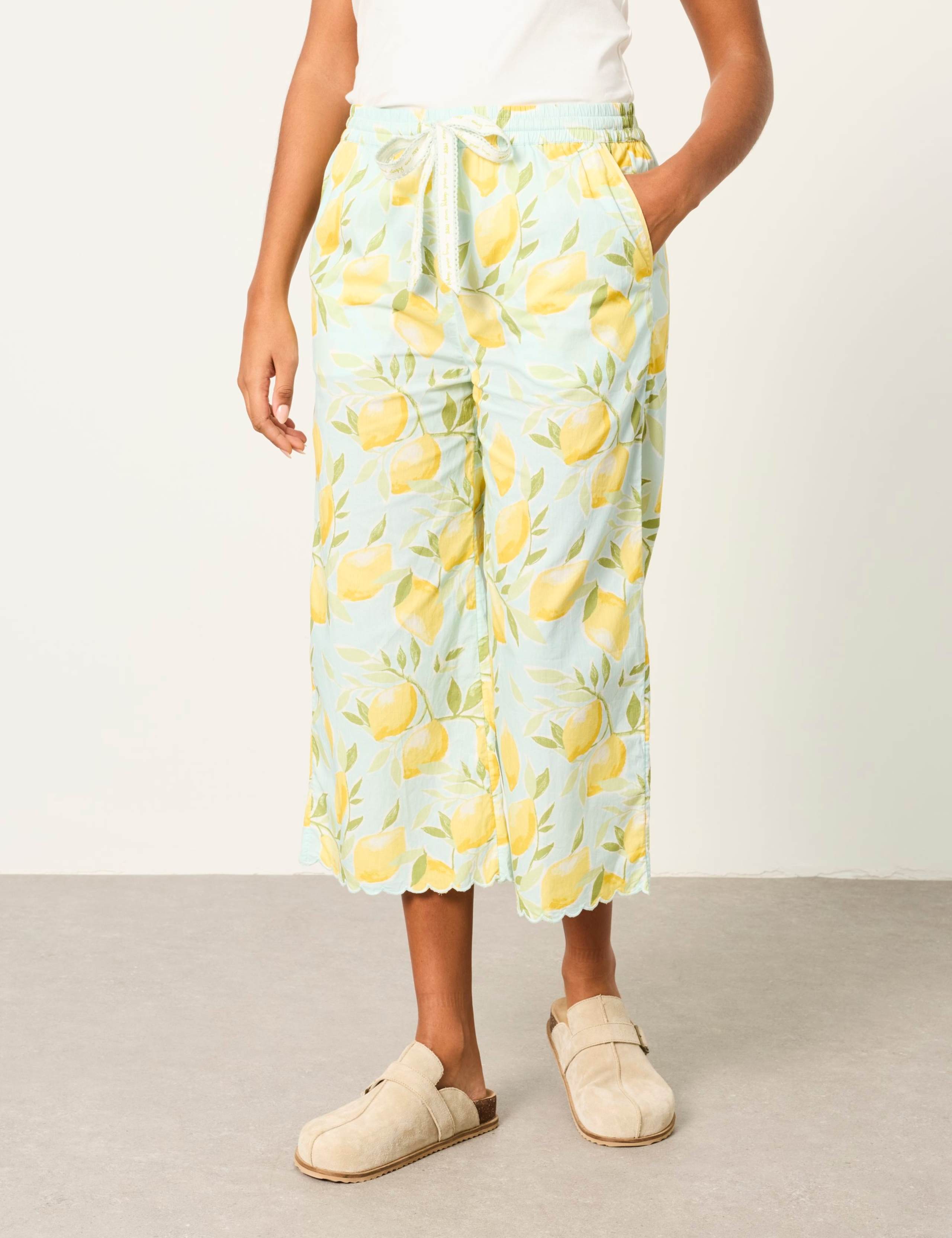 Pure Cotton Lemon Print Pyjama Bottoms