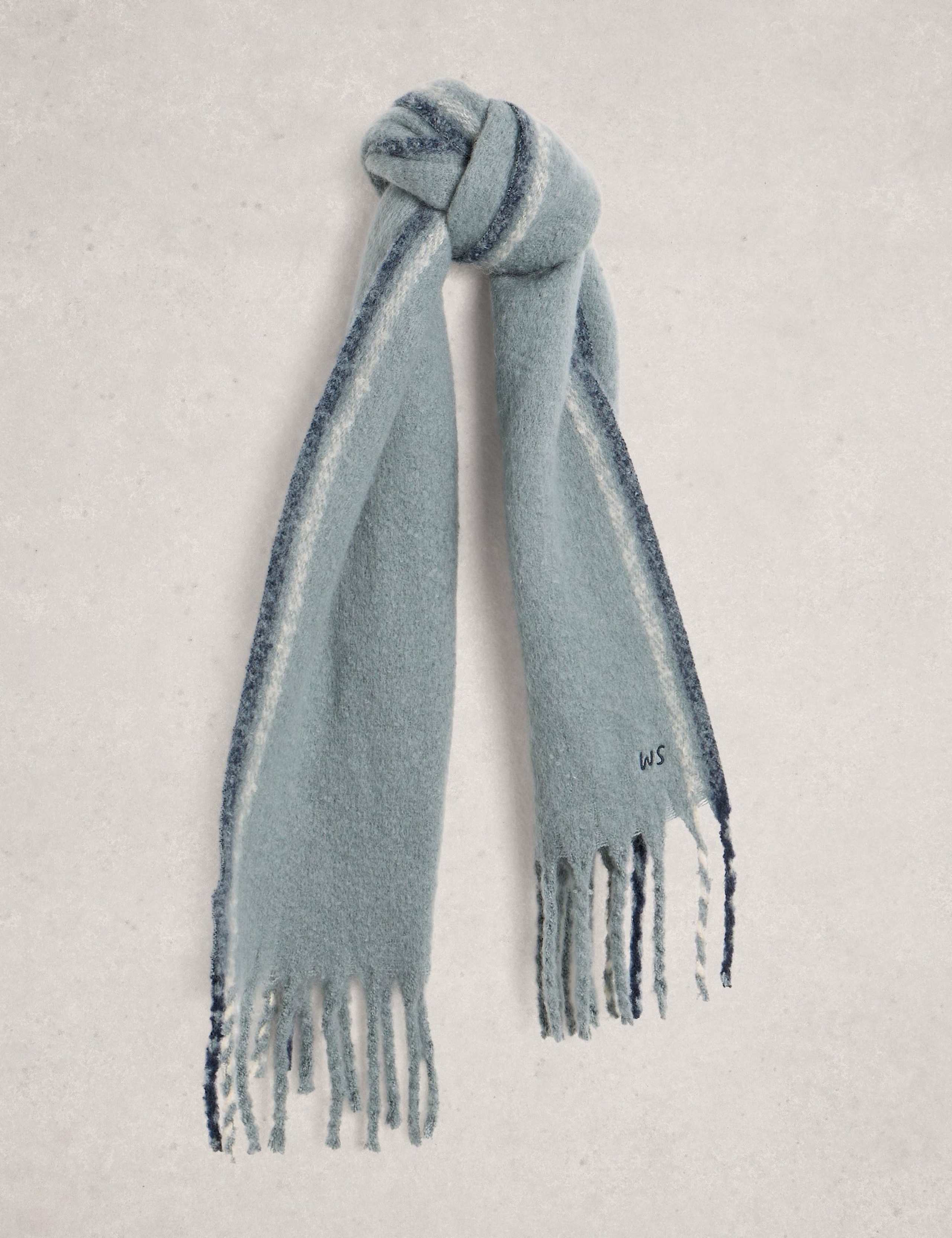 Printed Brushed Tassel Scarf