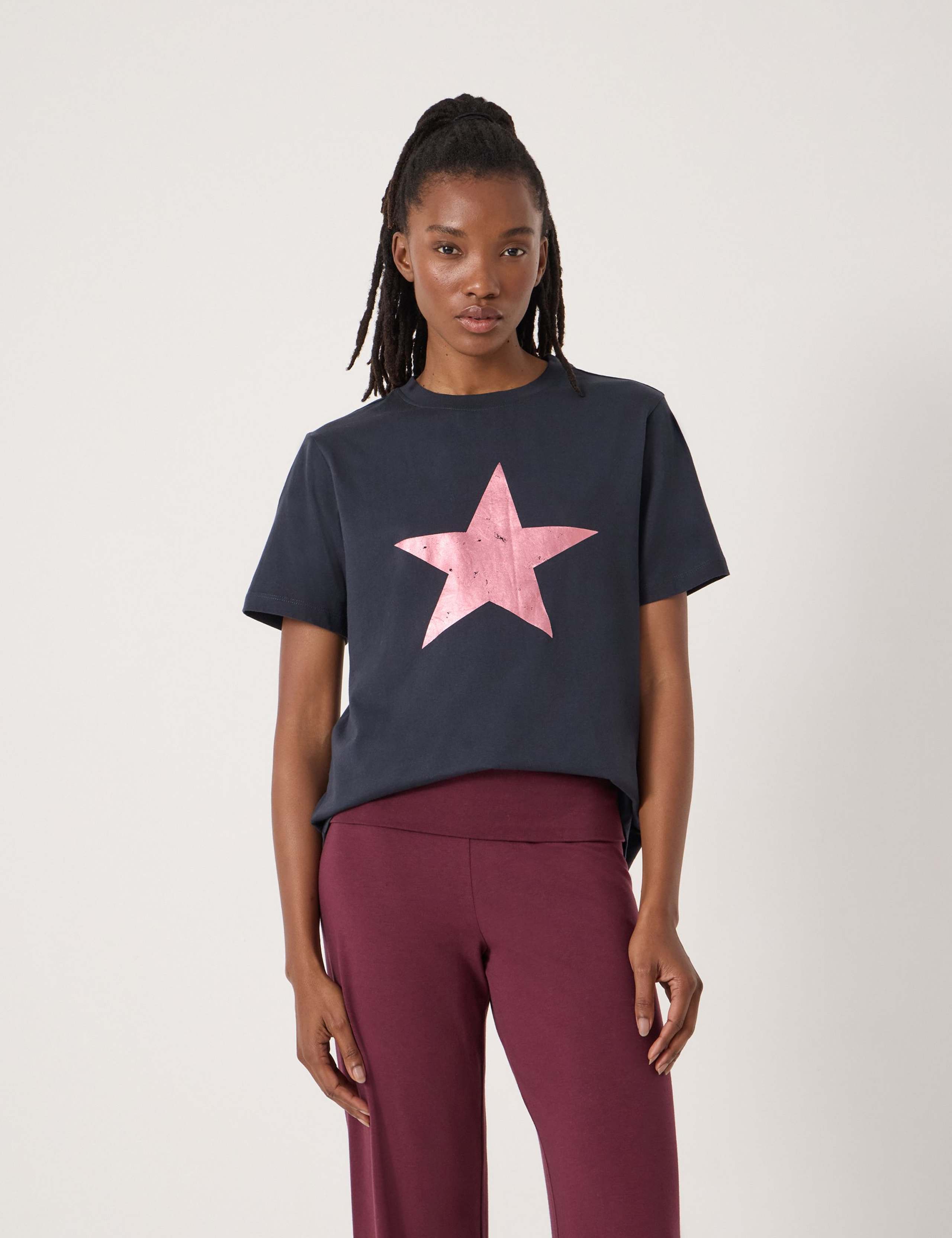 Pure Cotton Star Graphic T-Shirt