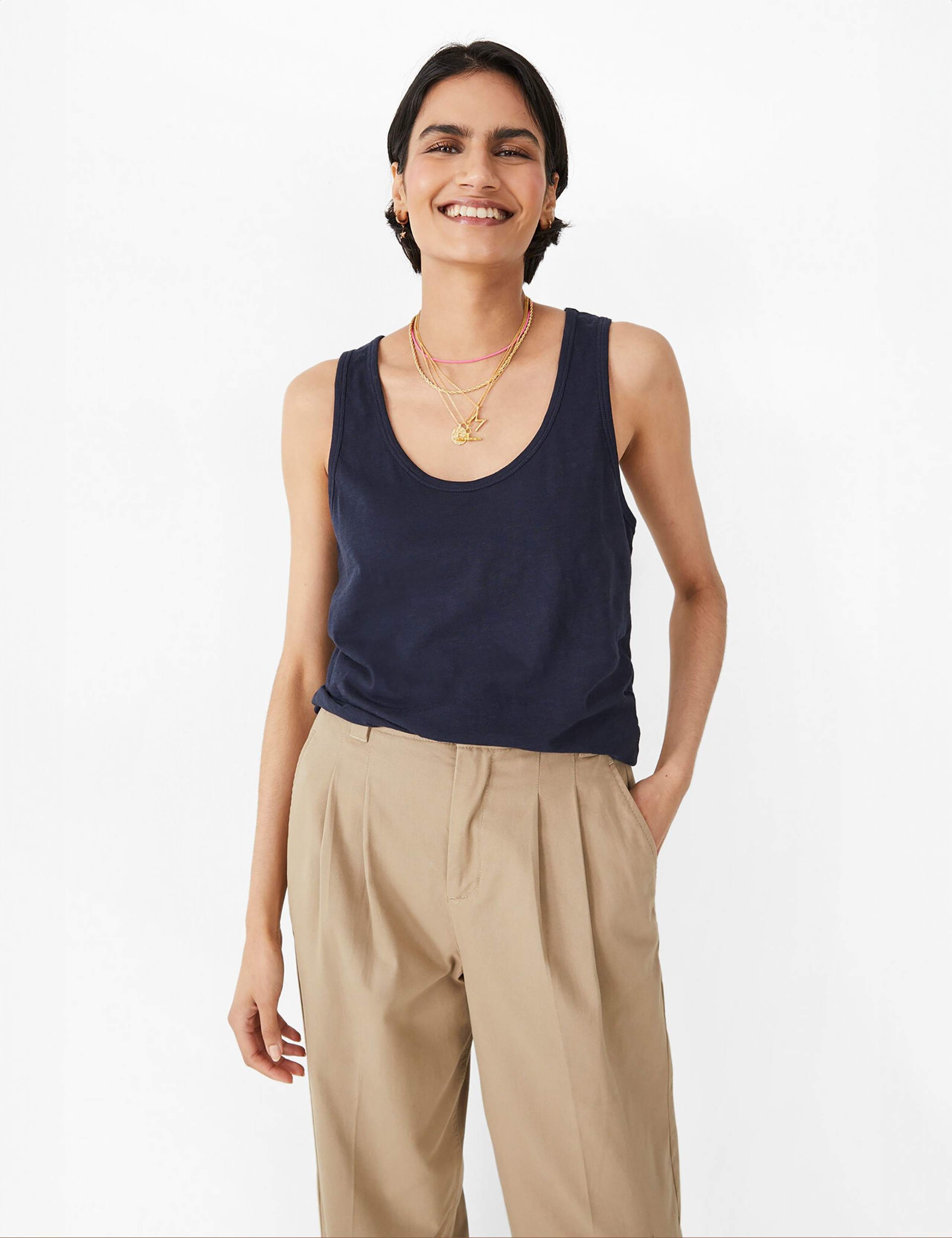 Pure Cotton Scoop Neck Vest