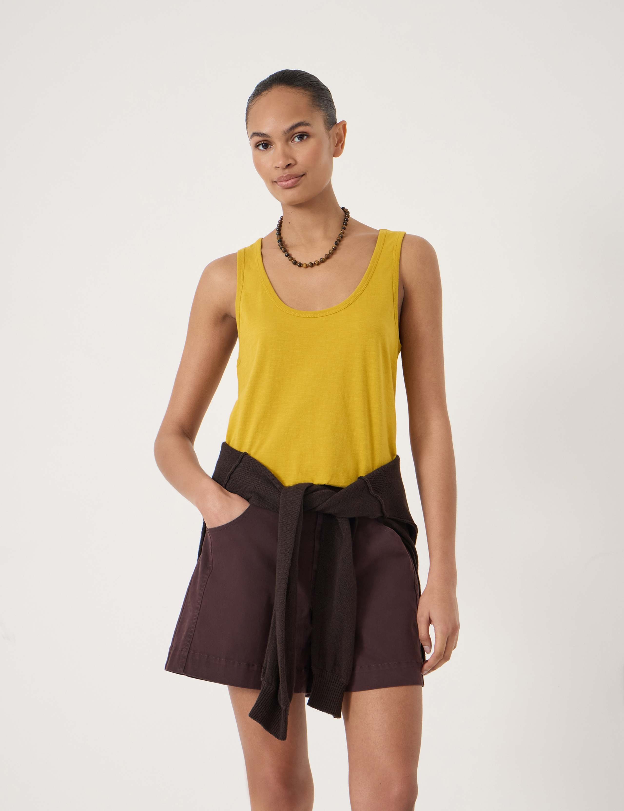 Pure Cotton Scoop Neck Vest