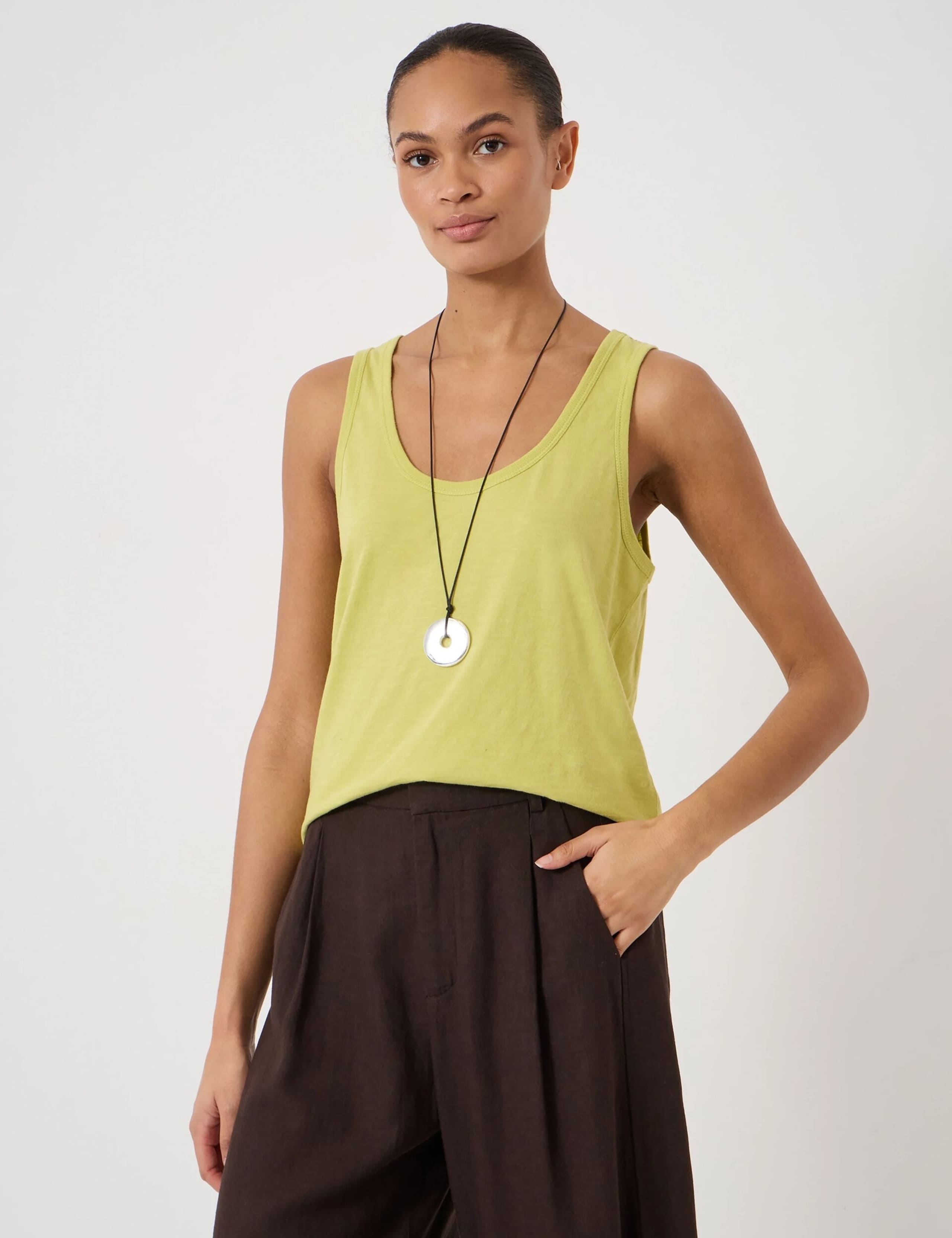 Pure Cotton Scoop Neck Vest